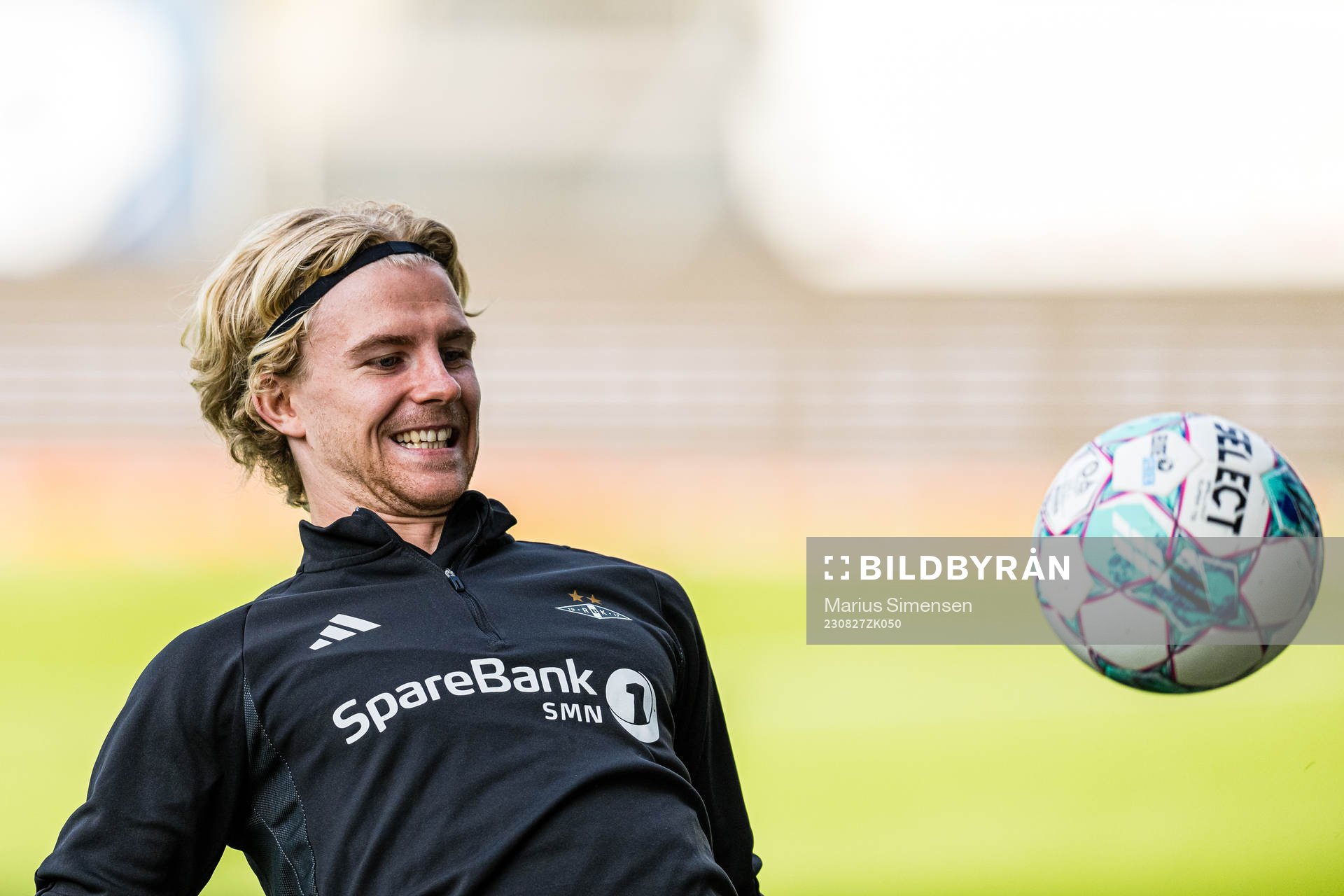 Edvard Tagseth of Rosenborg warms up
