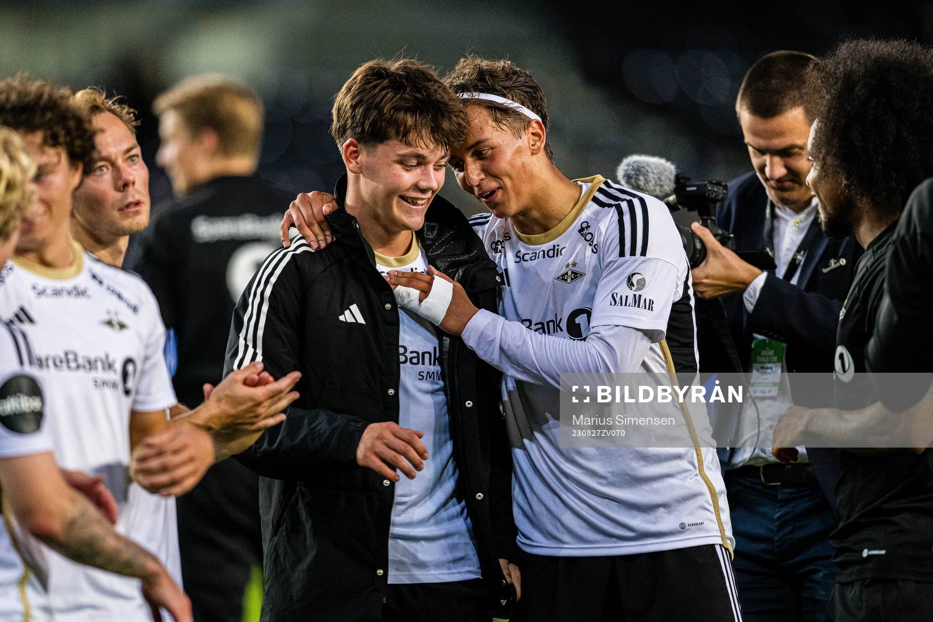 Sverre Halseth Nypan and Adrian Pereira of Rosenborg