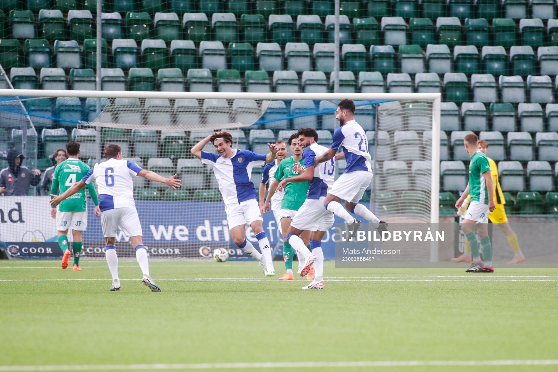 GIF Sundsvalls Paya Pichkah jublar efter 1-0 under fotbollsmatchen i Superettan mellan GIF Sundsvall och Jönköpings Södra den 28 augusti 2023 i Sundsvall.