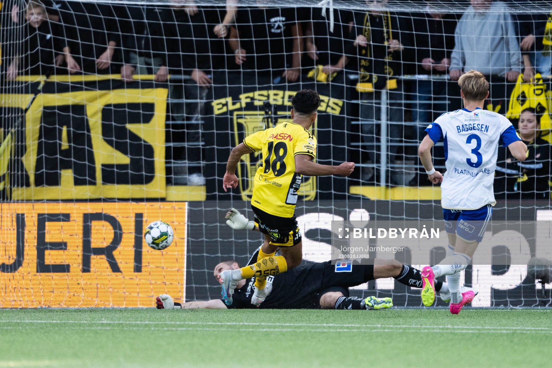 Elfsborgs Ahmed Qasem gör 1-0 bakom IFK Norrköpings