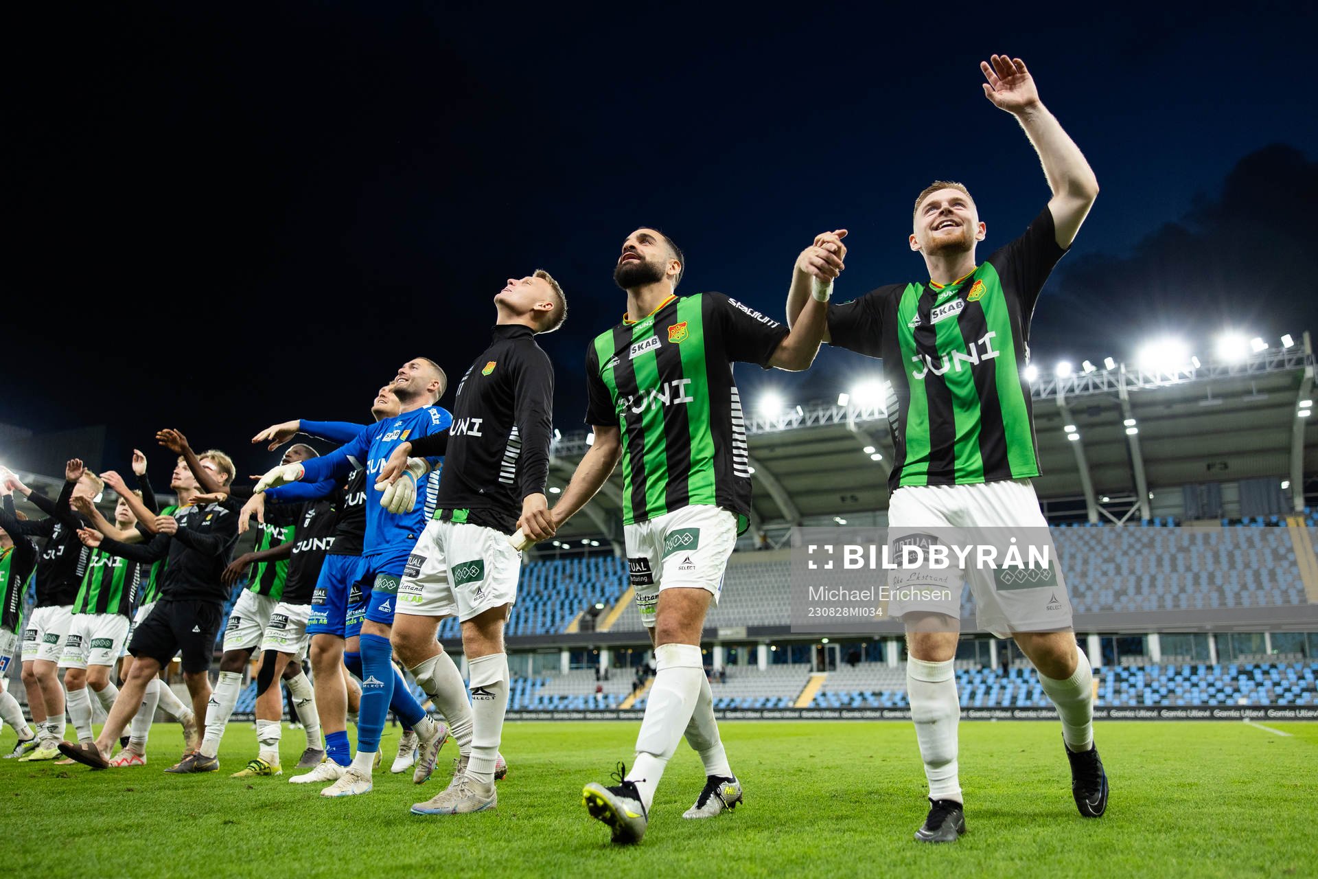 GAIS Joackim Åberg, Mervan Celik och Dino Salihovic jublar