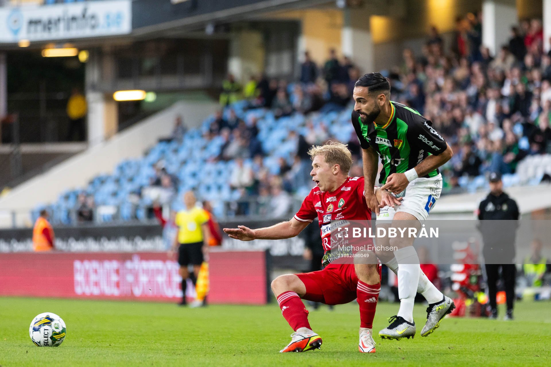 Skövde AIKs Samuel Sörman och GAIS Mervan Celik