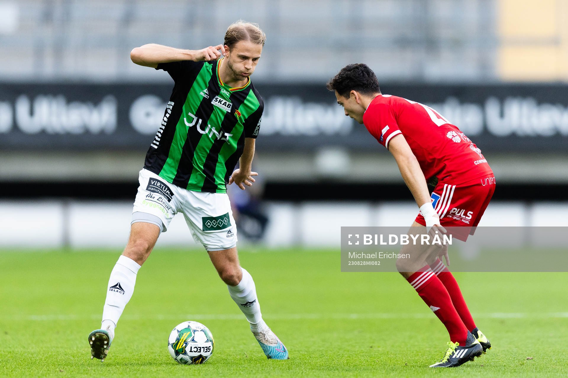 GAIS Gustav Lundgren och Skövde AIKs Armend Suljev