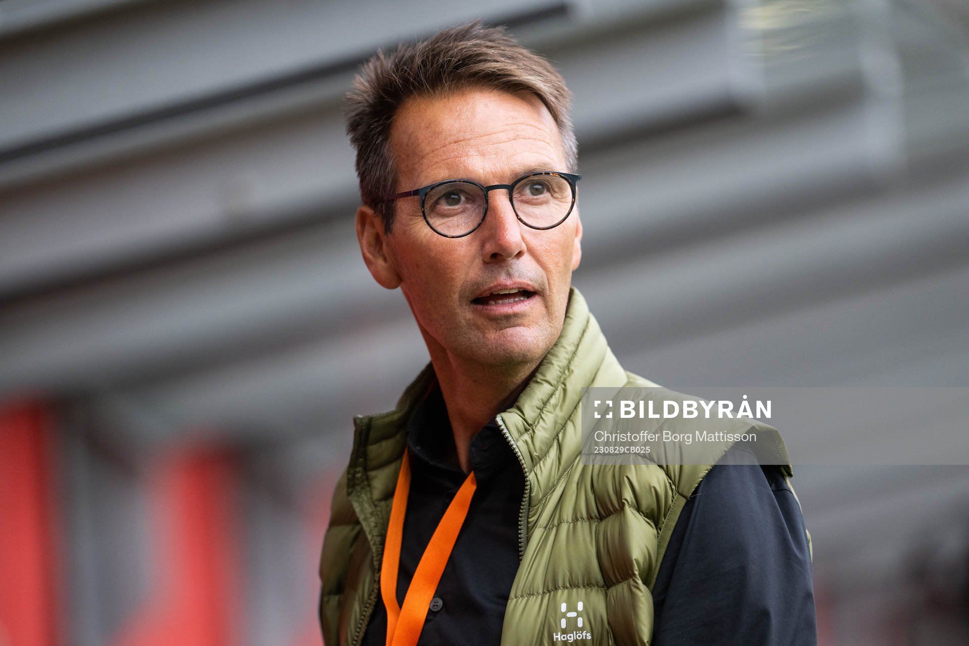 Landskronas ordförande Anders Ekblad under fotbollsmatchen i Superettan mellan Helsingborg och Landskrona den 29 augusti 2023 i Helsingborg.