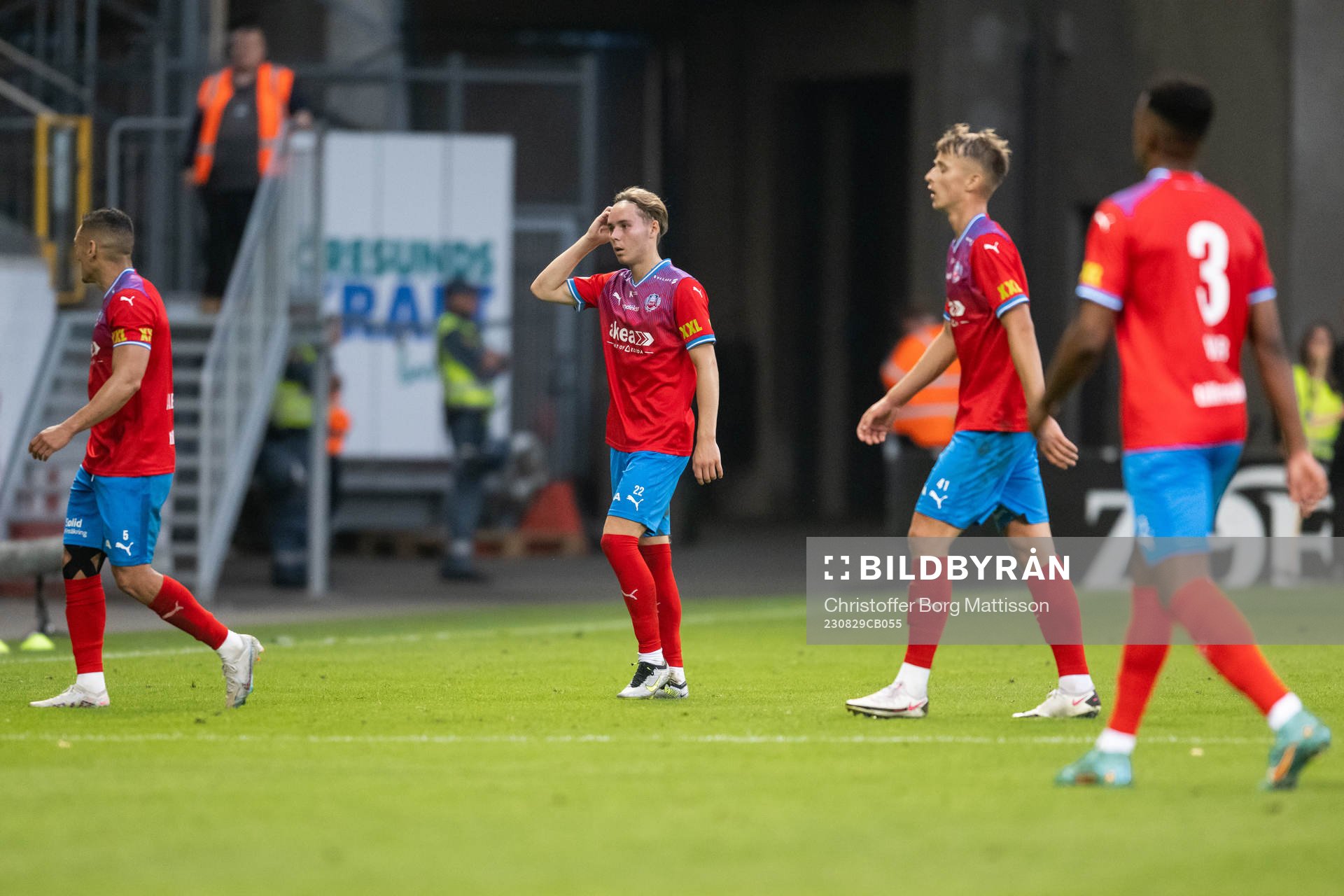 Helsingborgs Simon Bengtsson, Lukas Kjellnäs och Bernardo