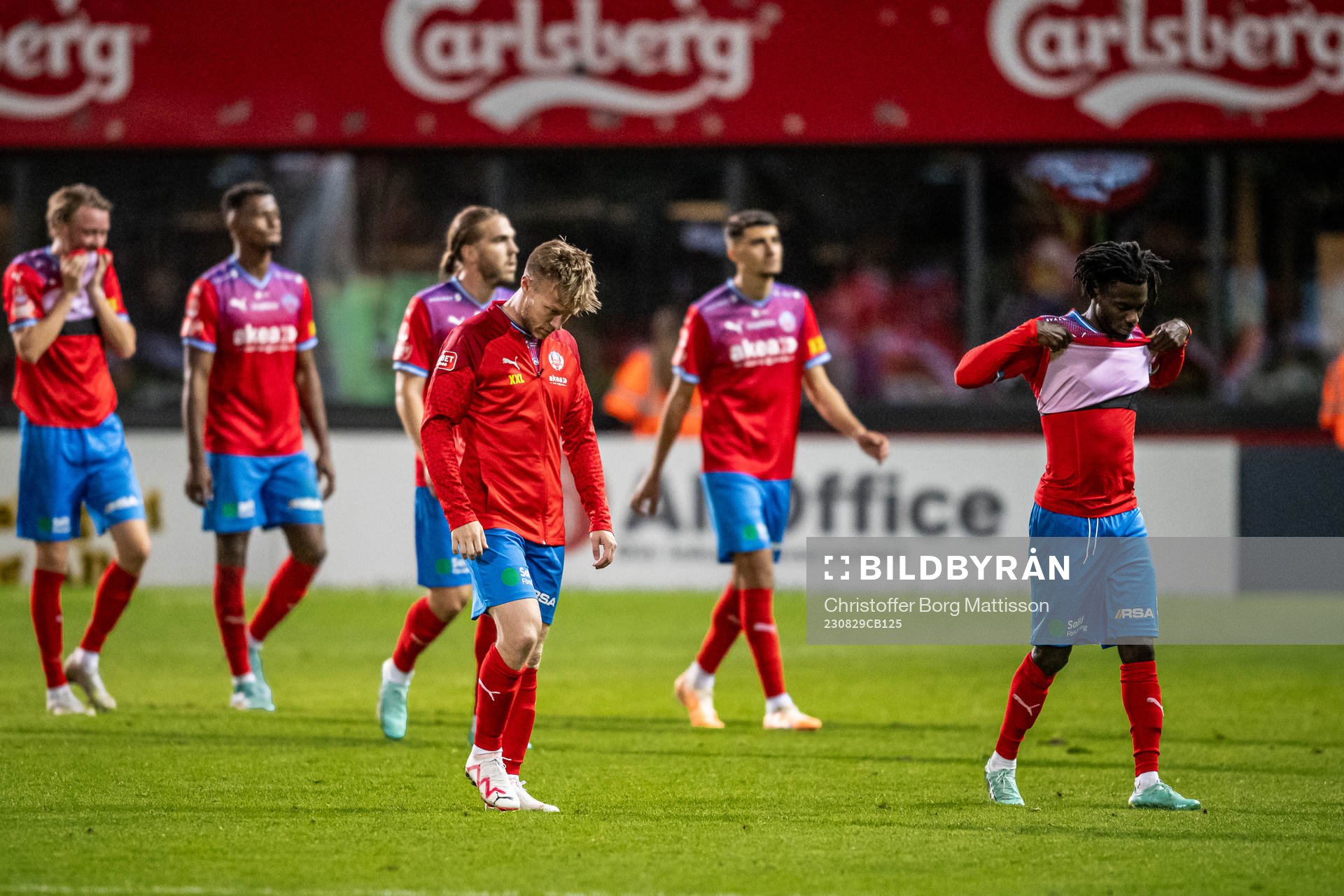 Helsingborgs Andreas Landgren och Benjamin Acquah deppar