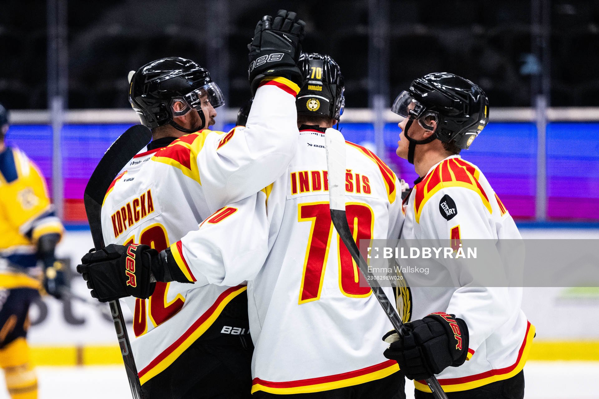 Brynäs Miks Indrasis jublar med Jack Kopacka och Theo