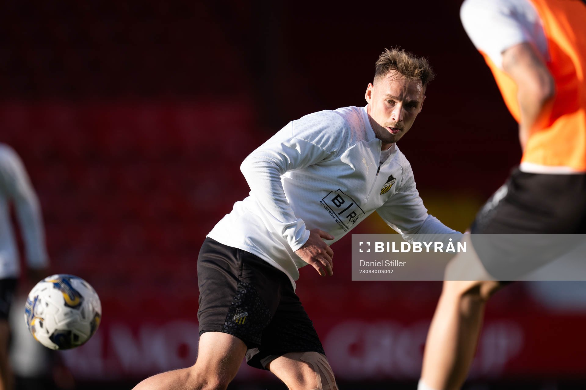 Jacob Barret Laursen of Häcken during a practice ahead of the UEFA Europa League play-off agains Aberdeen on August 30, 2023 in Aberdeen.