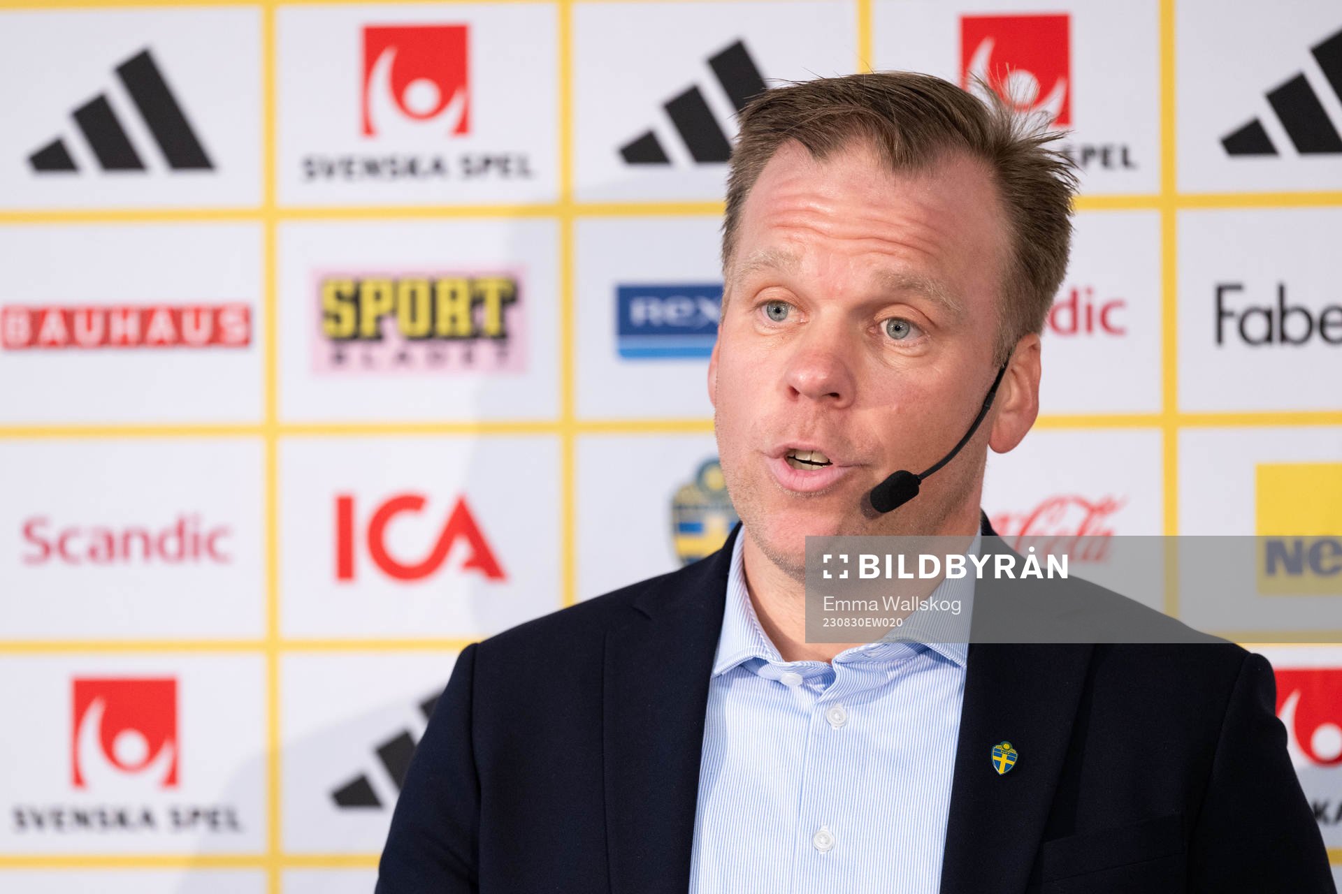 Assistant coach Viktor Eriksson of the Swedish U21 national