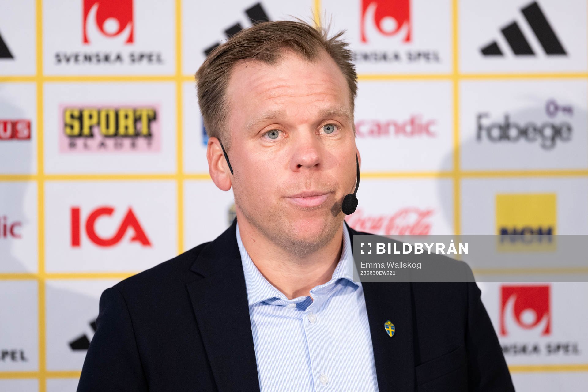 Assistant coach Viktor Eriksson of the Swedish U21 national