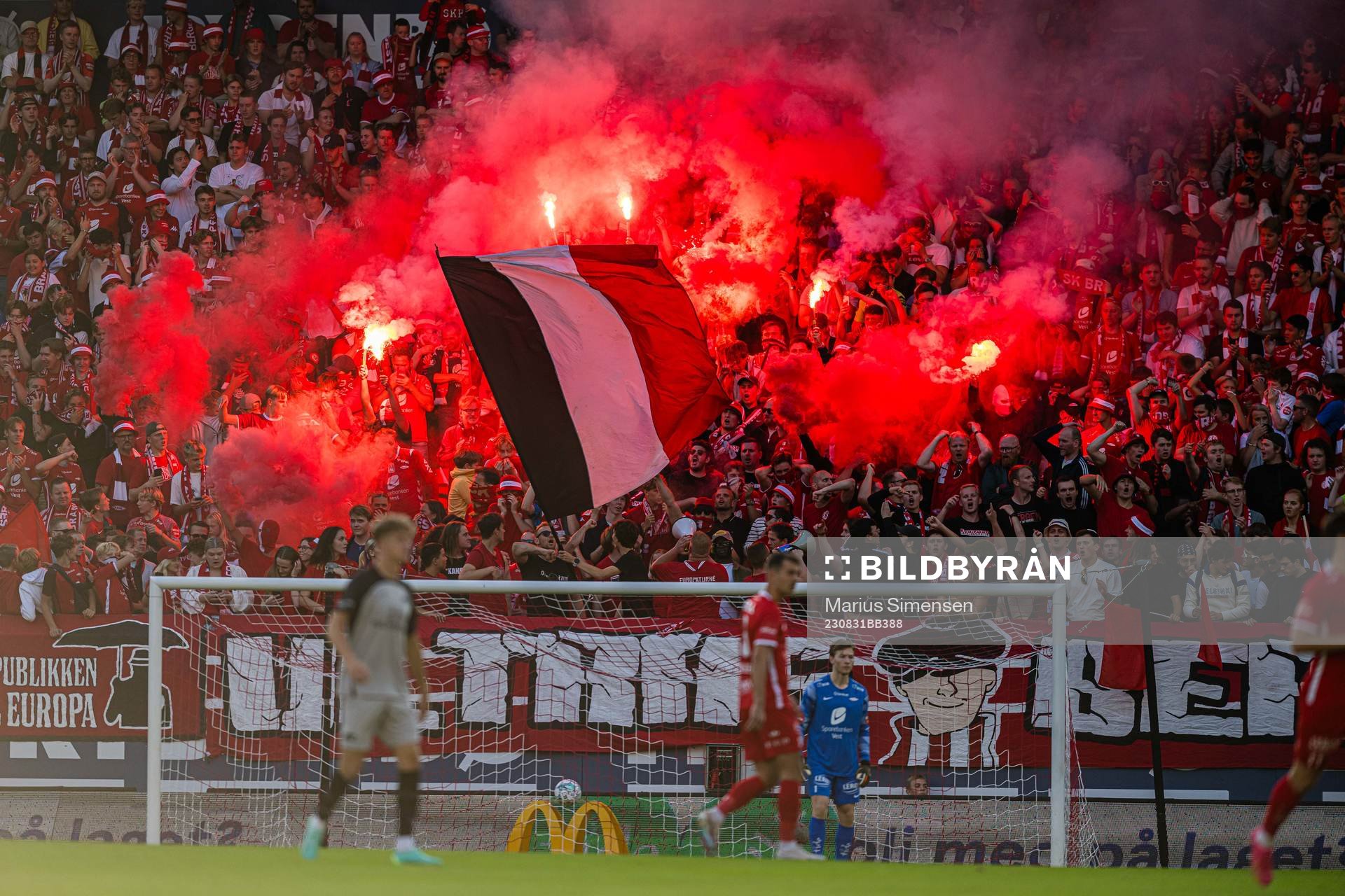 Spectators in the stands