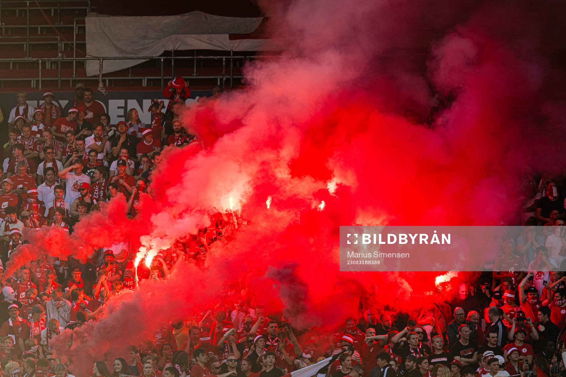 Spectators in the stands