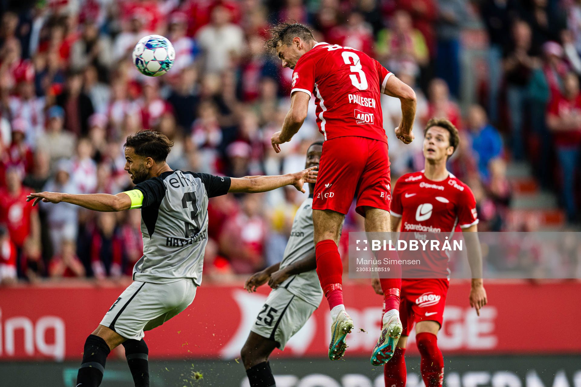 Fredrik Pallesen Knudsen of Brann scores the 1-2 goal