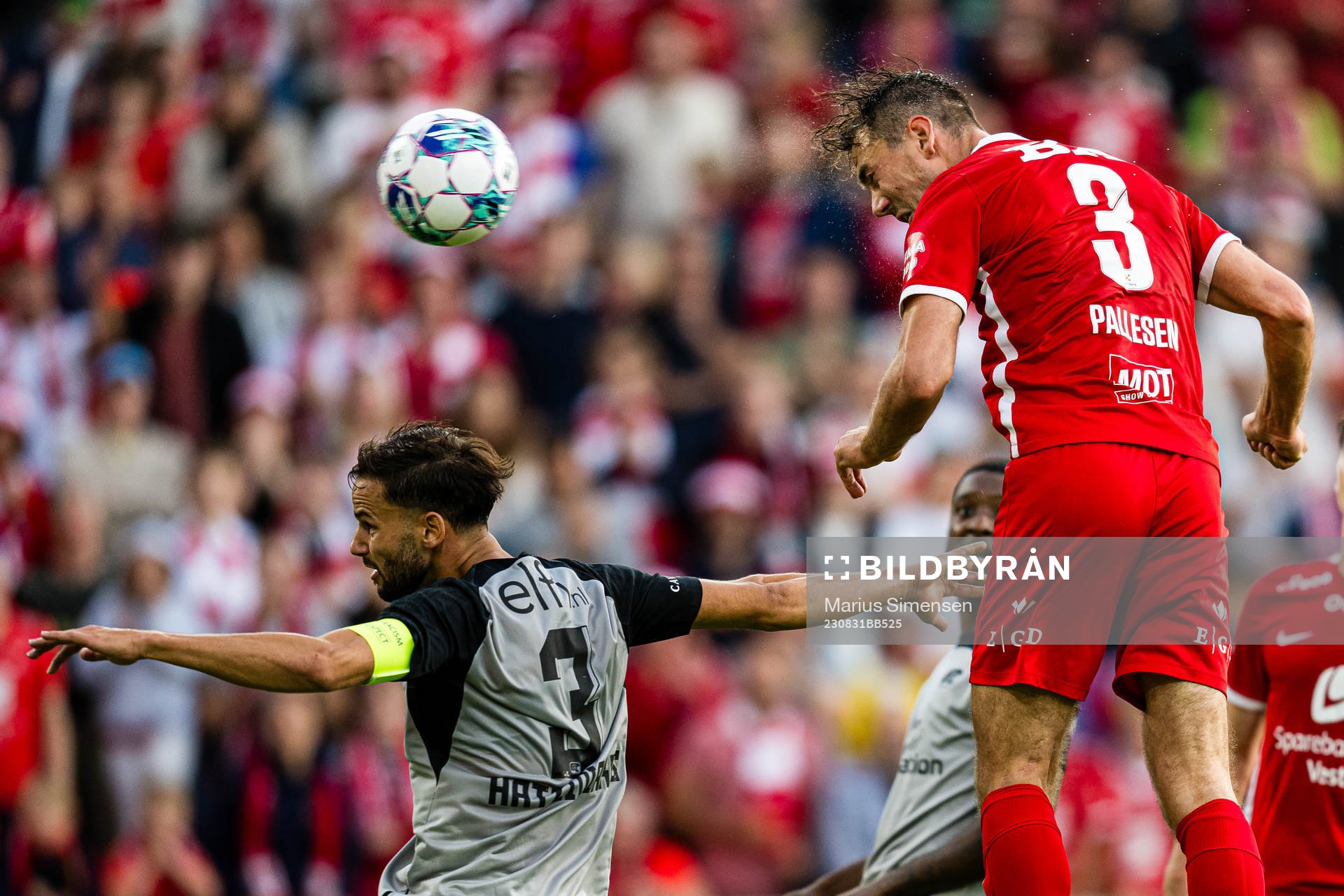 Fredrik Pallesen Knudsen of Brann scores the 1-2 goal