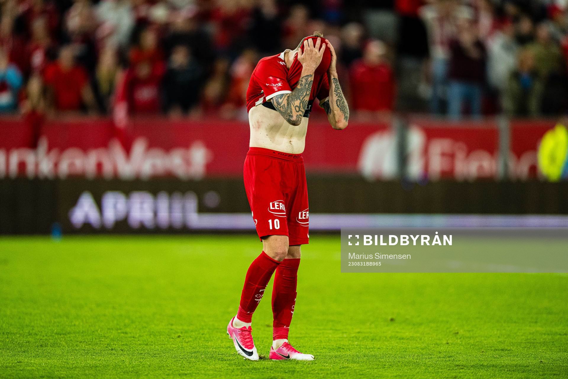 Frederik Børsting of Brann looks dejected