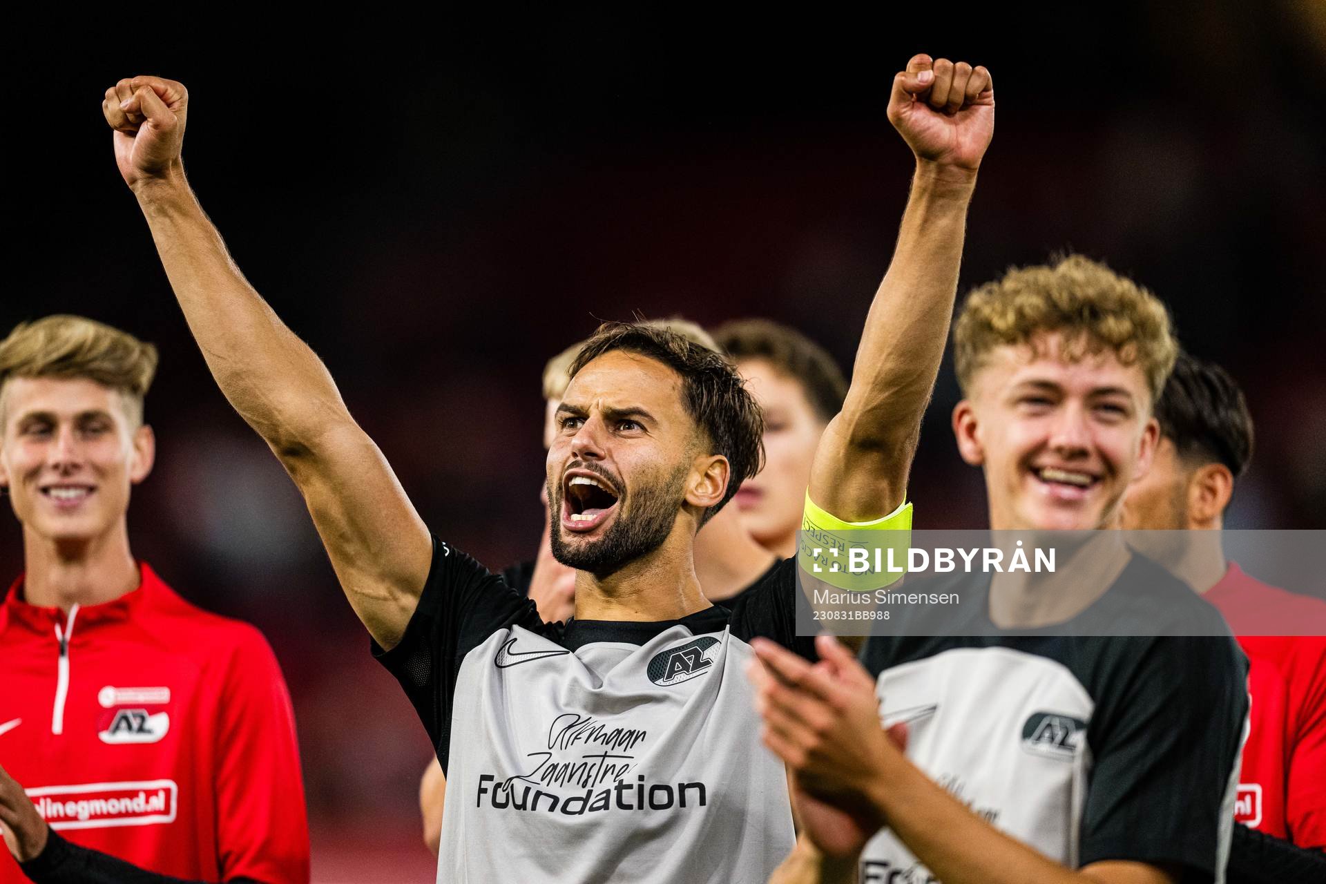 Pantelis Chatzidiakos of AZ Alkmaar celebrates