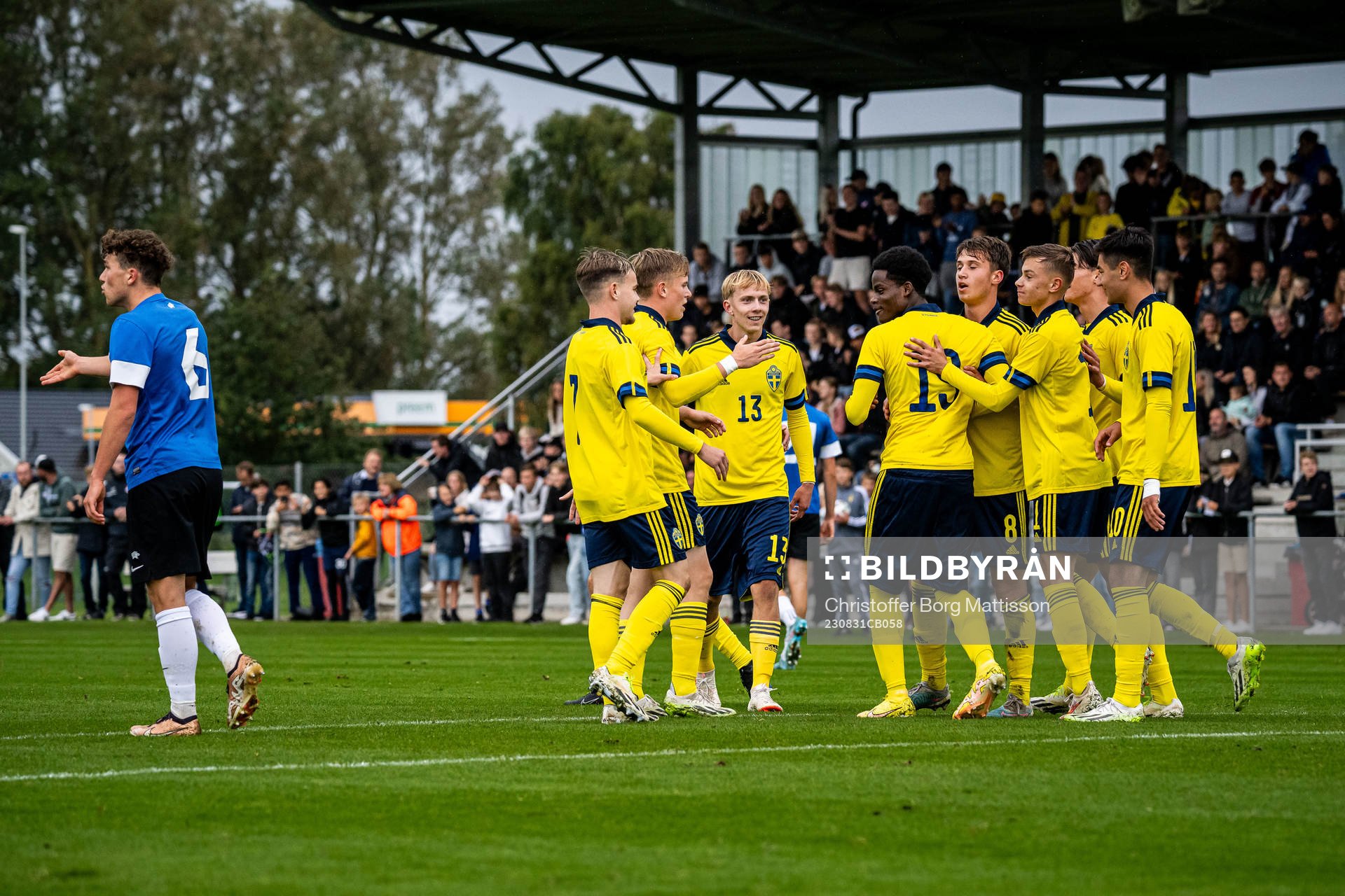 Sveriges Dennis Asprilla Ponce jublar