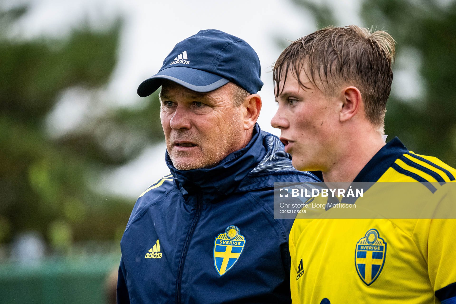 Sveriges förbundskapten Roger Franzén och Rasmus Nåfors