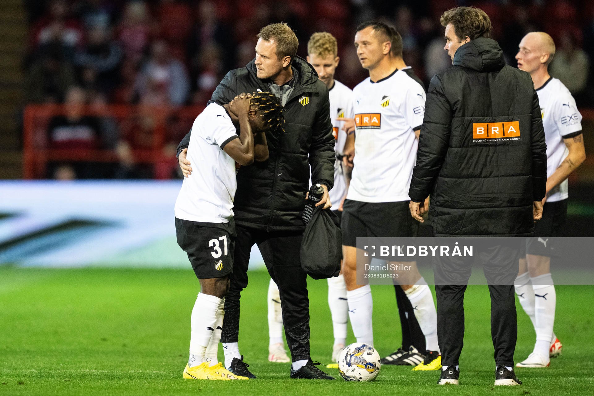 Ibrahim Sadiq of Häcken in pain