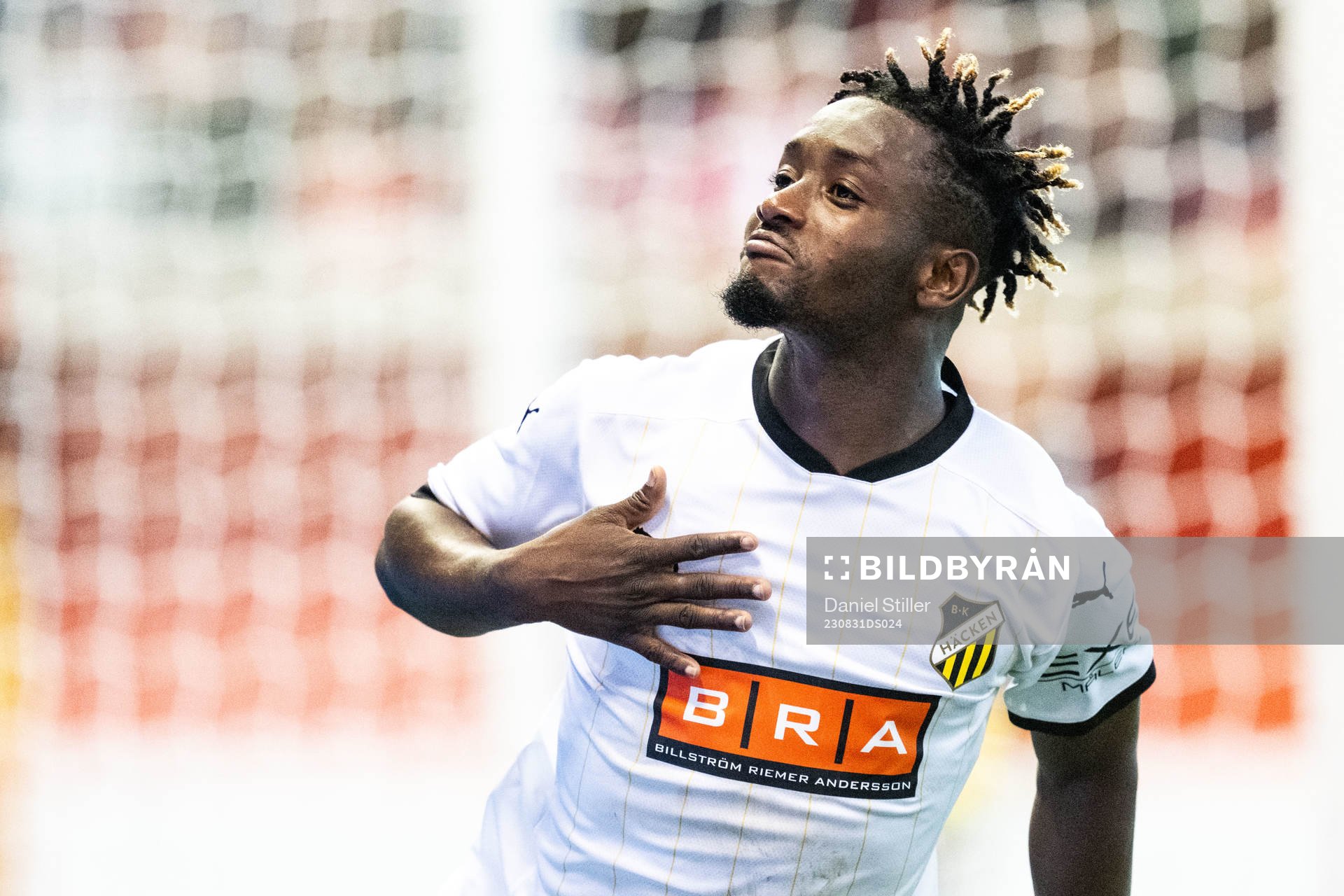 Ibrahim Sadiq  of Häcken celebrates
