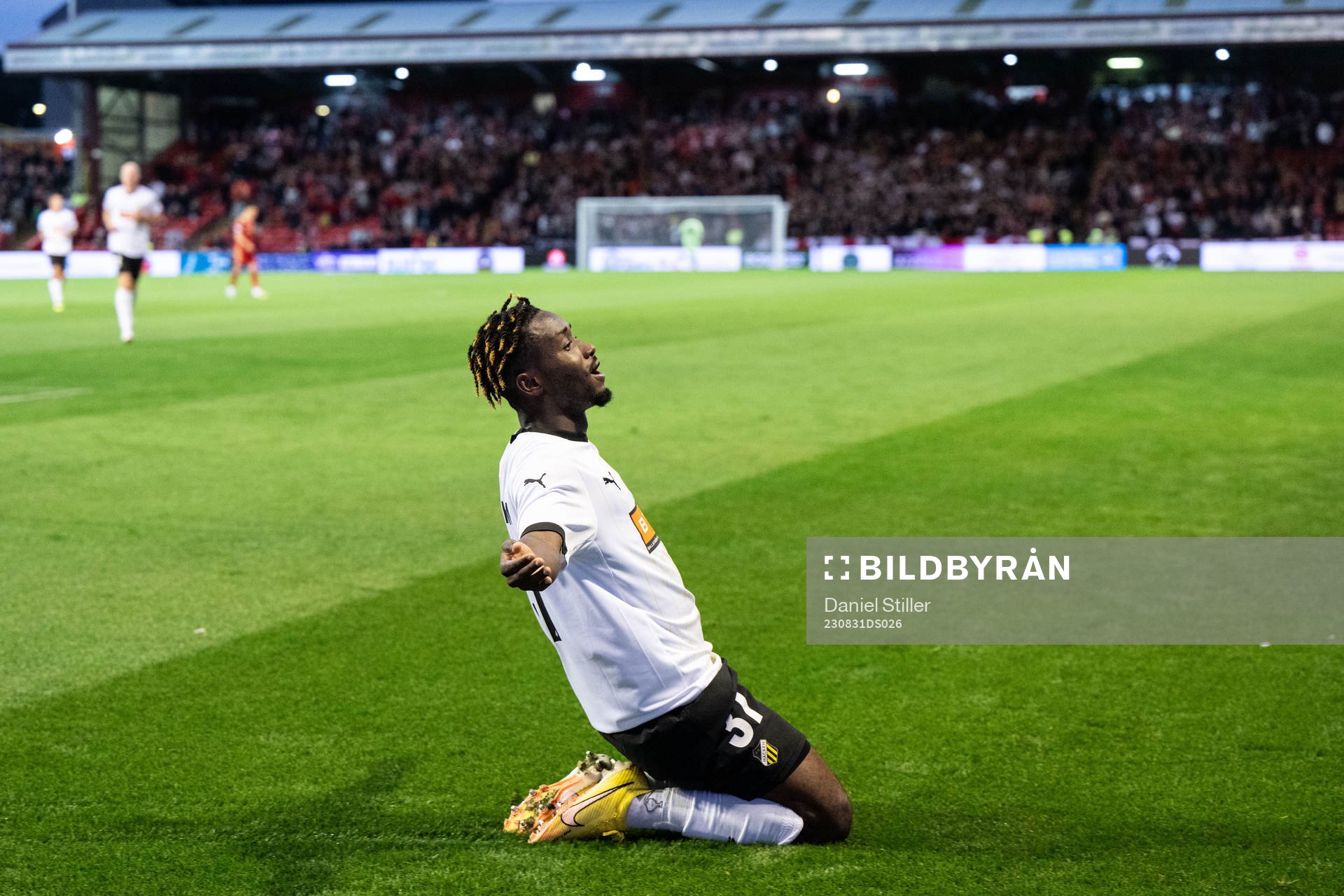 Ibrahim Sadiq  of Häcken celebrates