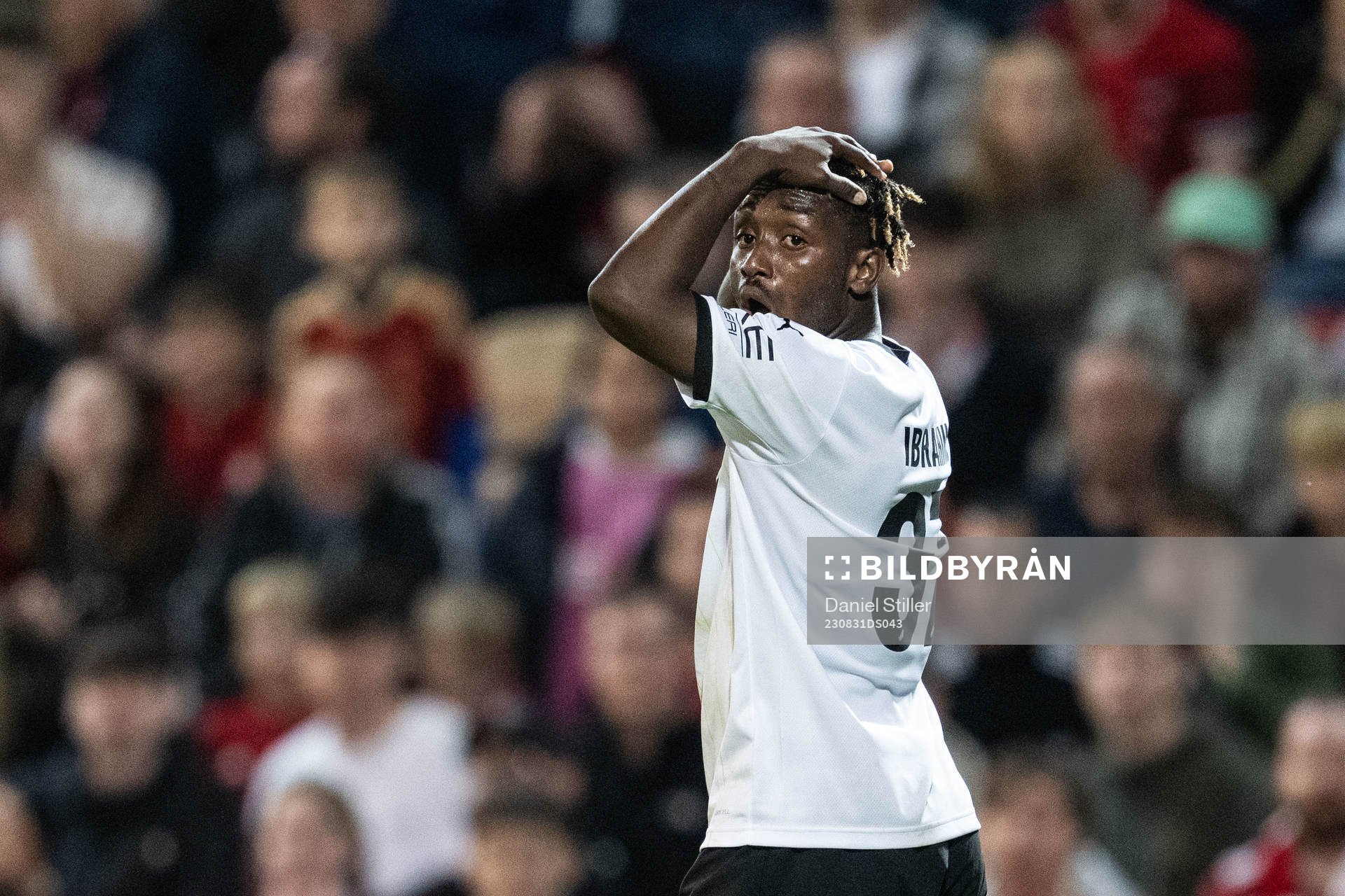 Ibrahim Sadiq of Häcken looks dejected