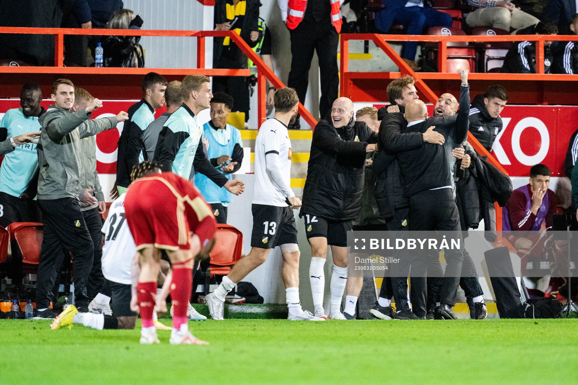 Players and staff of Häcken celebrate