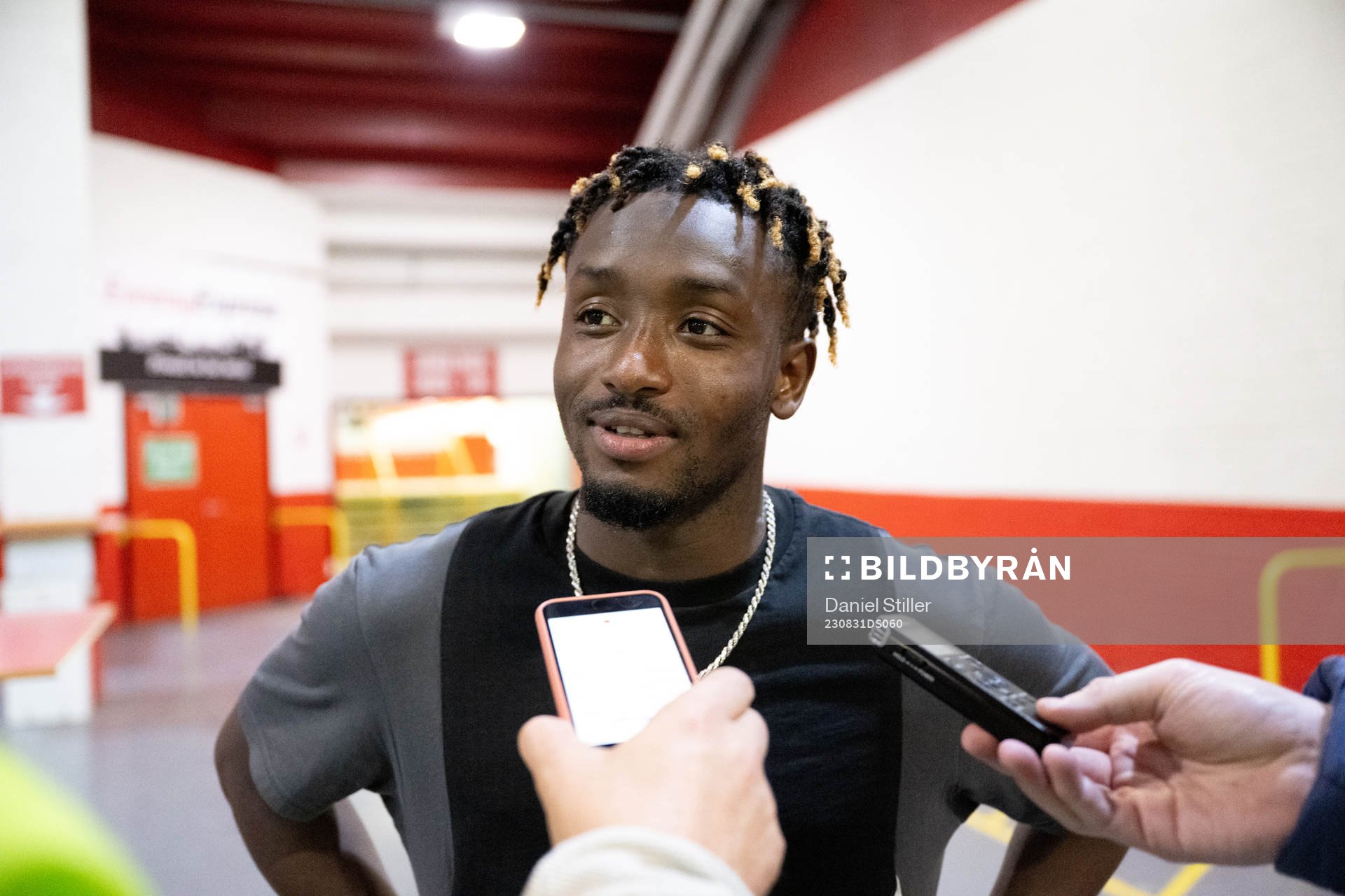 Ibrahim Sadiq of Häcken talks to media