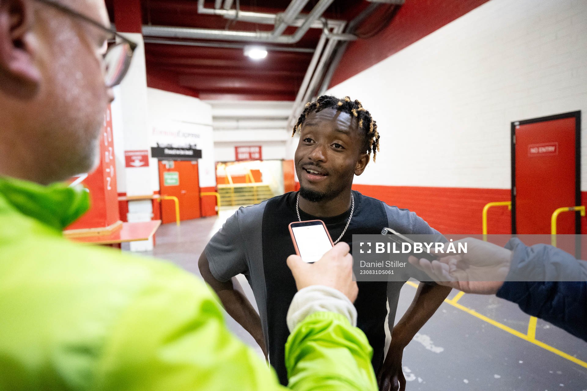 Ibrahim Sadiq of Häcken talks to media