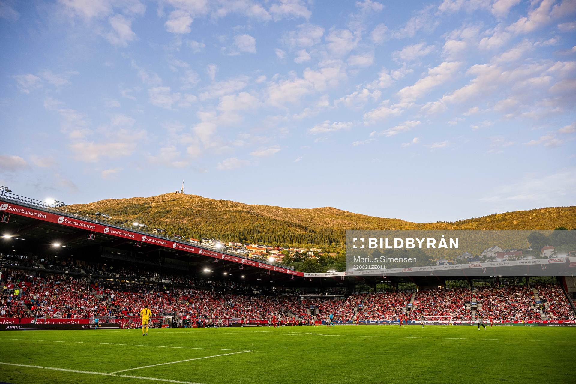 Spectators in the stands at Brann Stadion