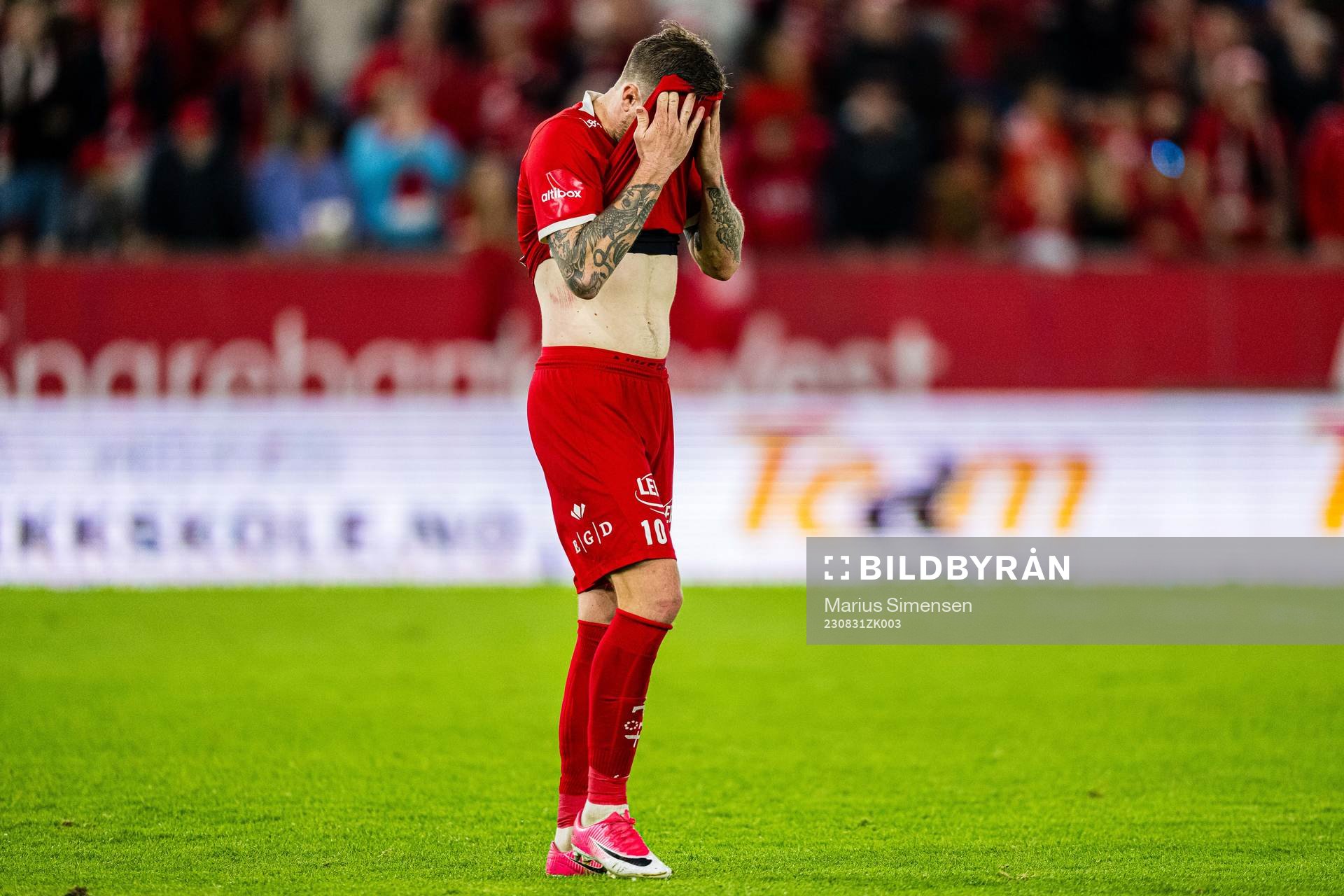 Frederik Børsting of Brann looks dejected
