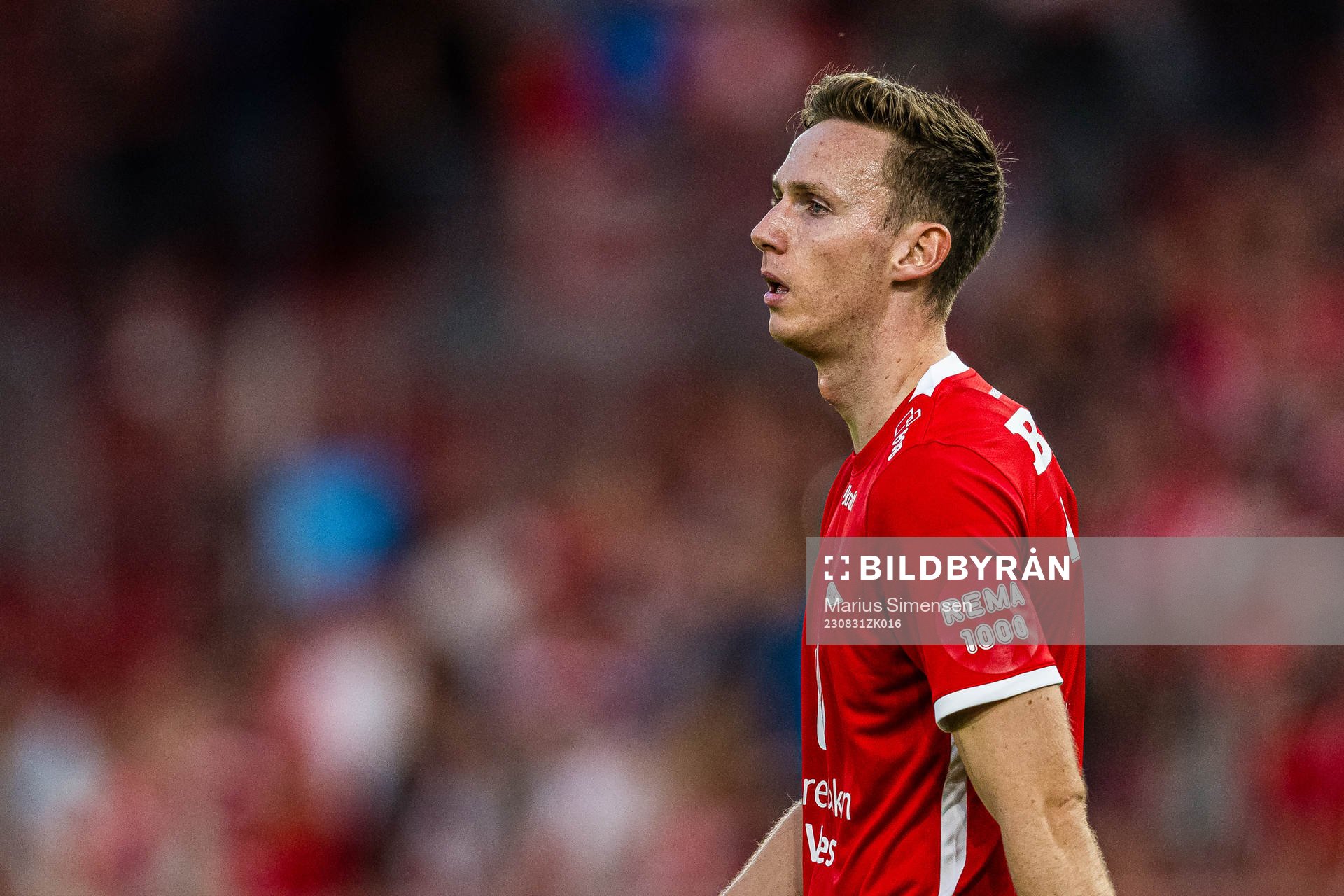 Joachim Soltvedt of Brann during the UEFA Europa Conference League play-off match between Brann and AZ Alkmaar on August 31, 2023 in Bergen.