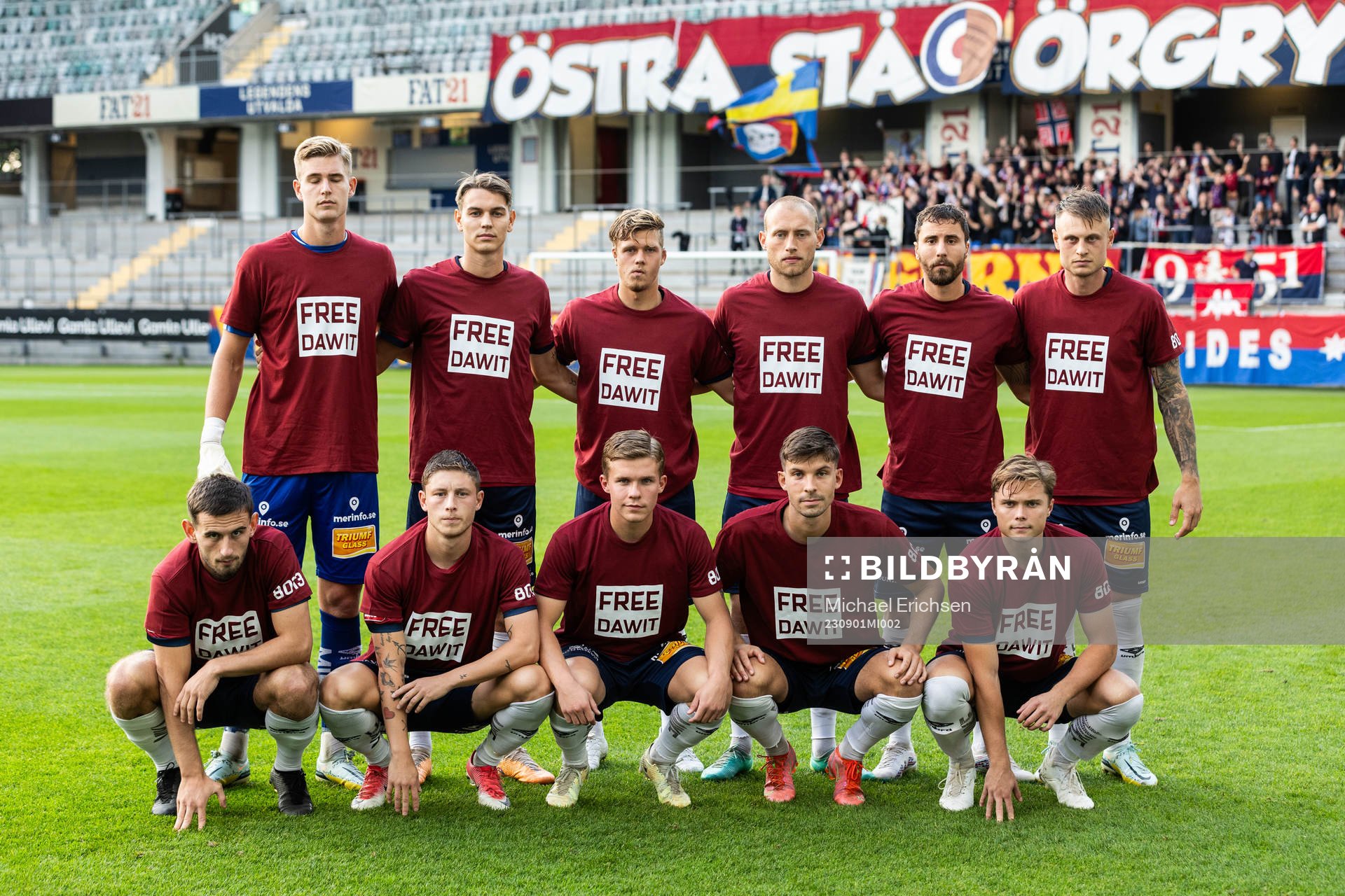 Örgrytes startelva med tröjor för att uppmärksamma