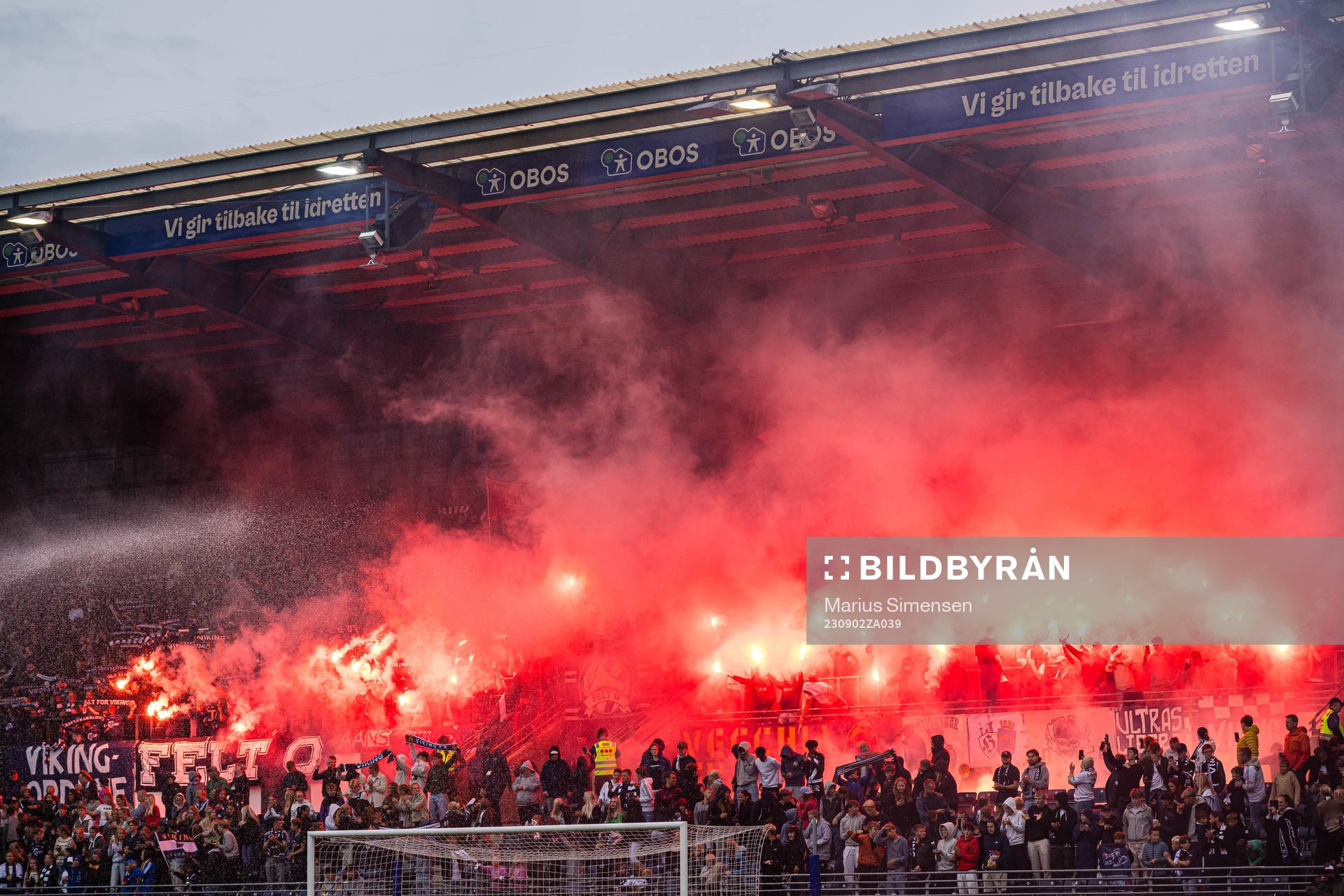 Spectators in the stands