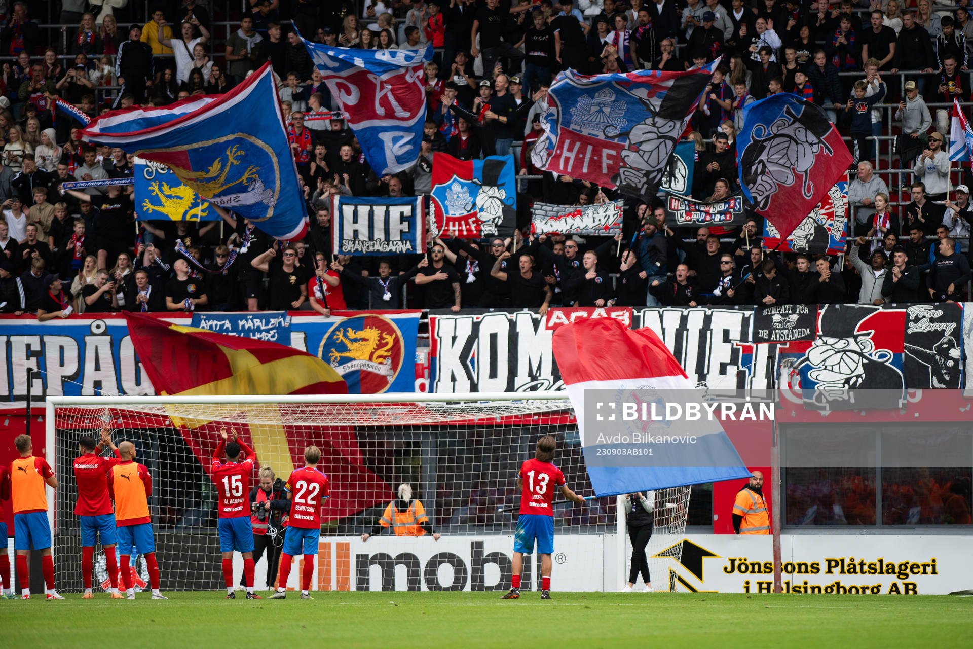 Helsingborgs spelare jublar