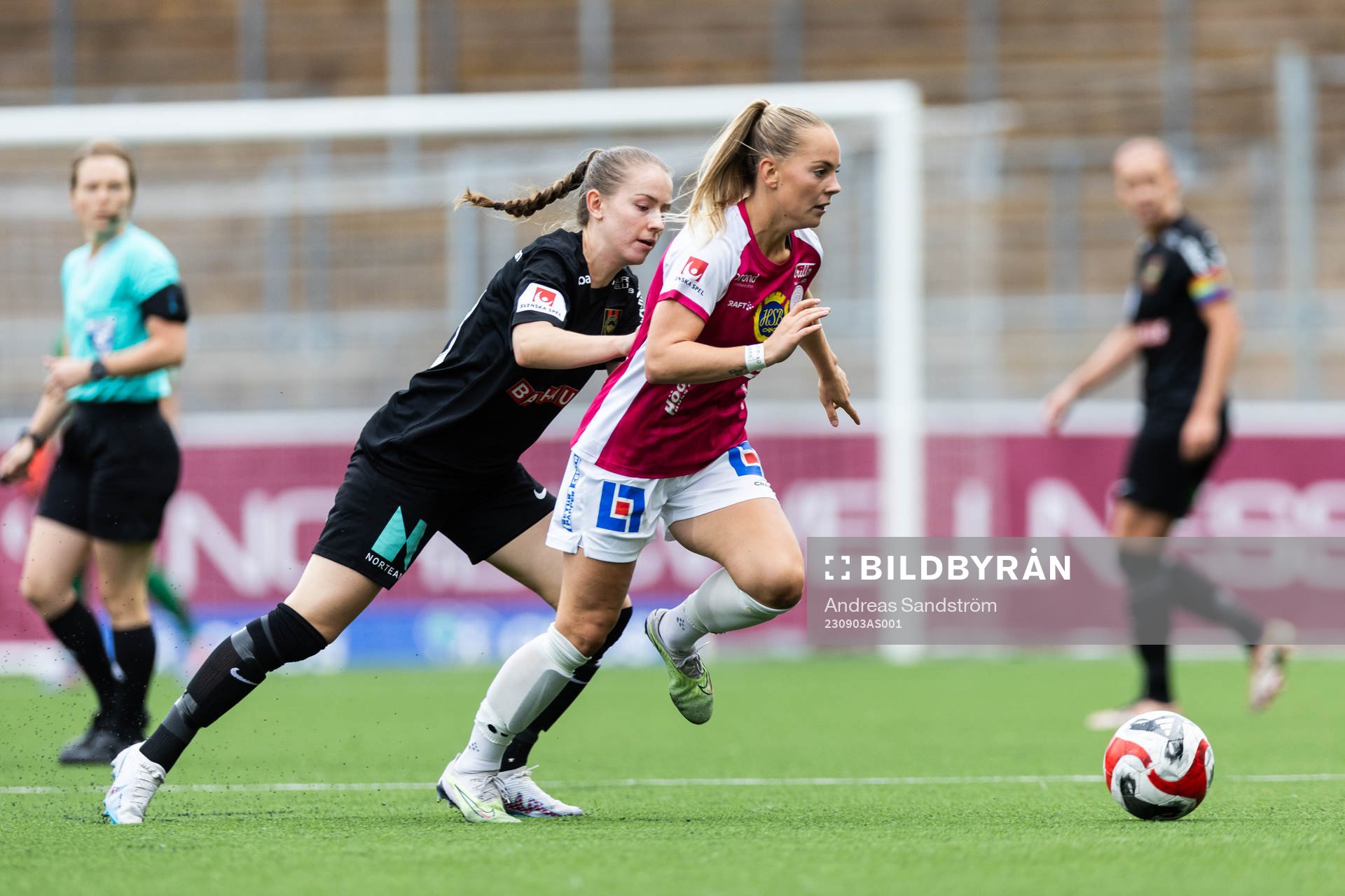 IK Uppsalas Agnes Nyberg och Brommapojkarnas Ida Bengtsson