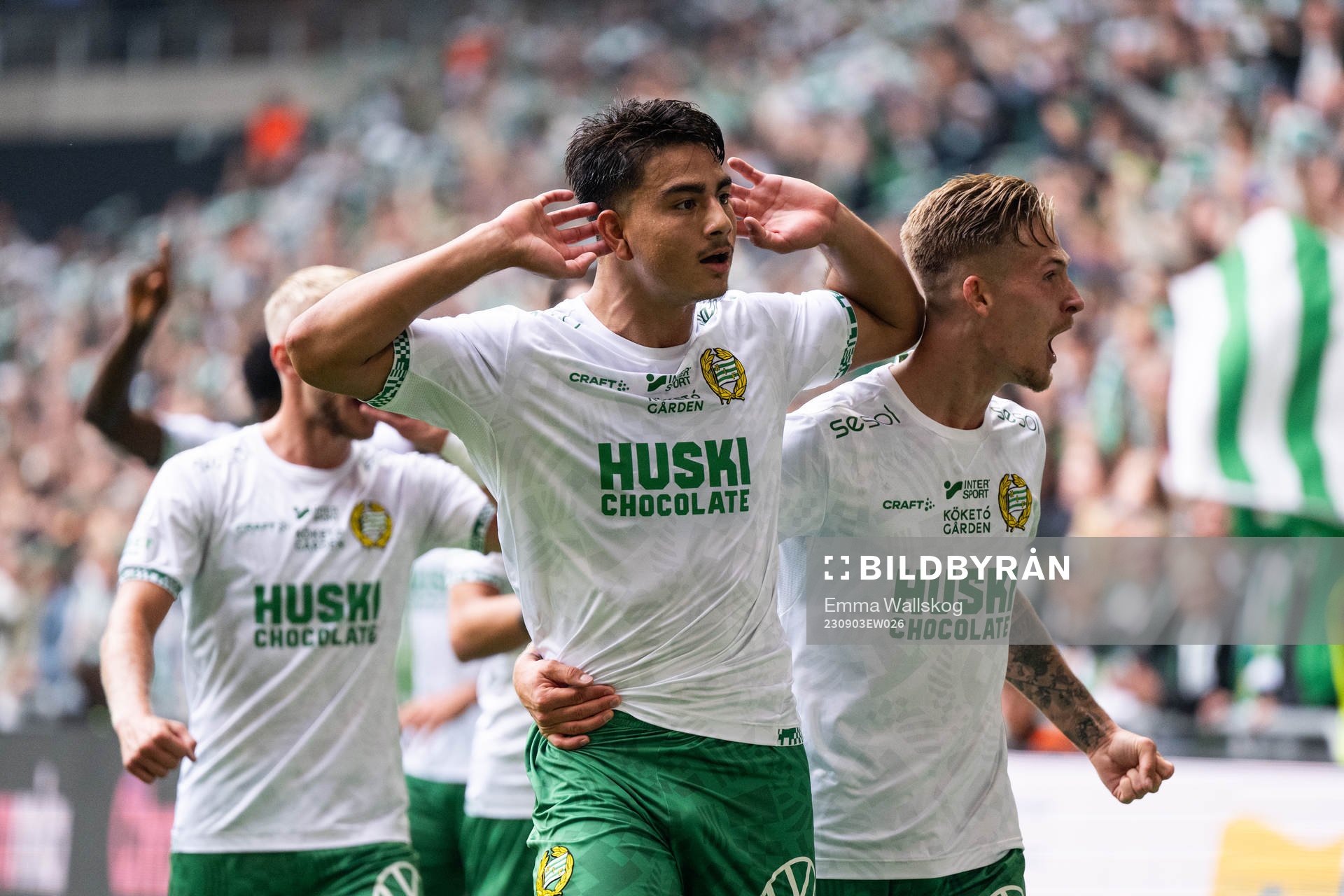 Hammarbys Jusef Erabi och Fredrik Hammar jublar