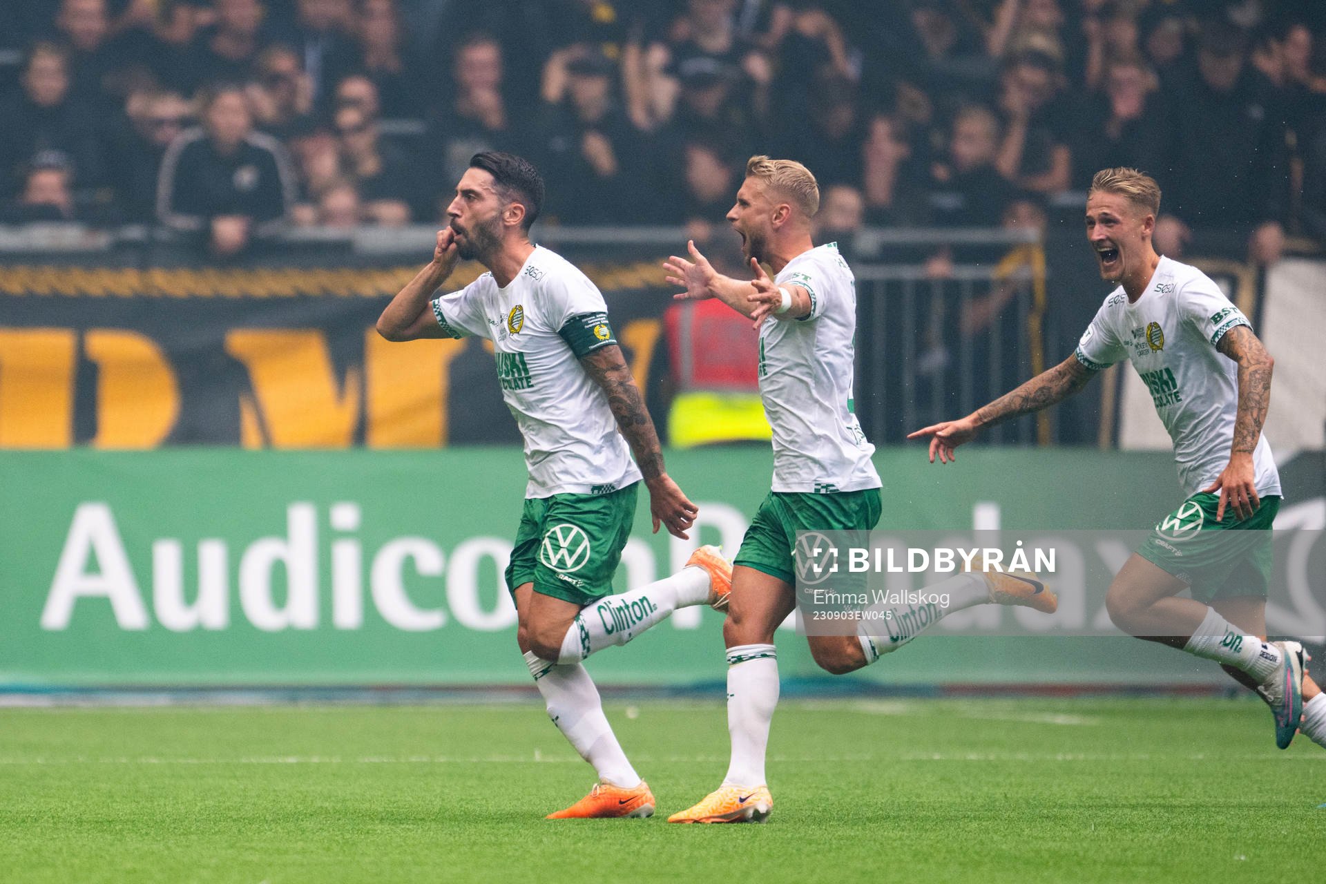 Hammarbys Nahir Besara, Simon Strand och Fredrik Hammar