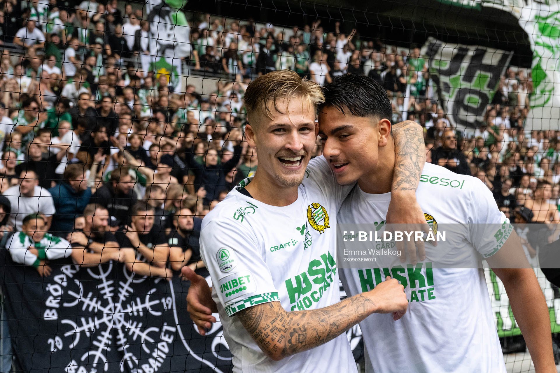 Hammarbys Fredrik Hammar och Jusef Erabi jublar