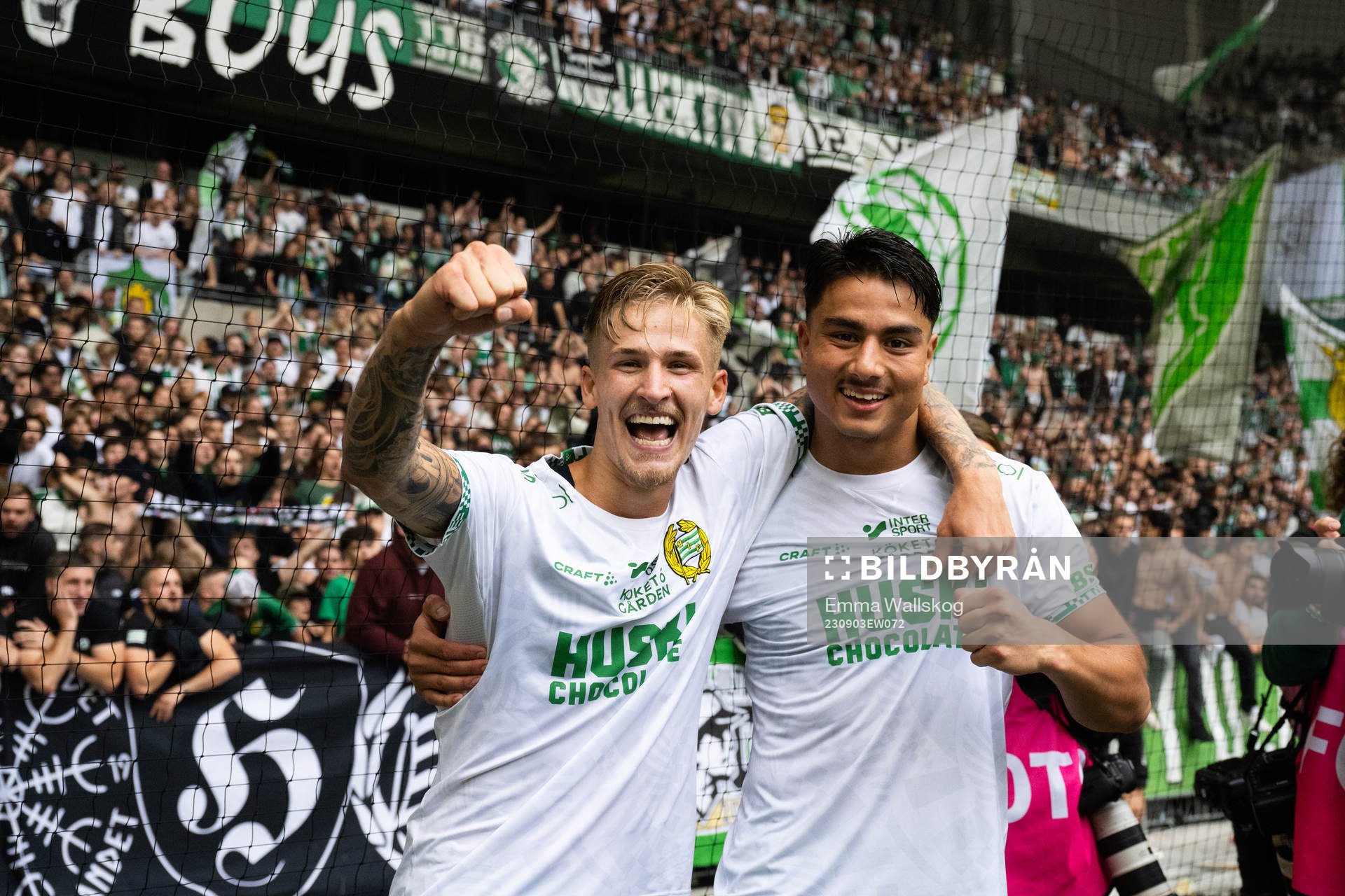 Hammarbys Fredrik Hammar och Jusef Erabi jublar