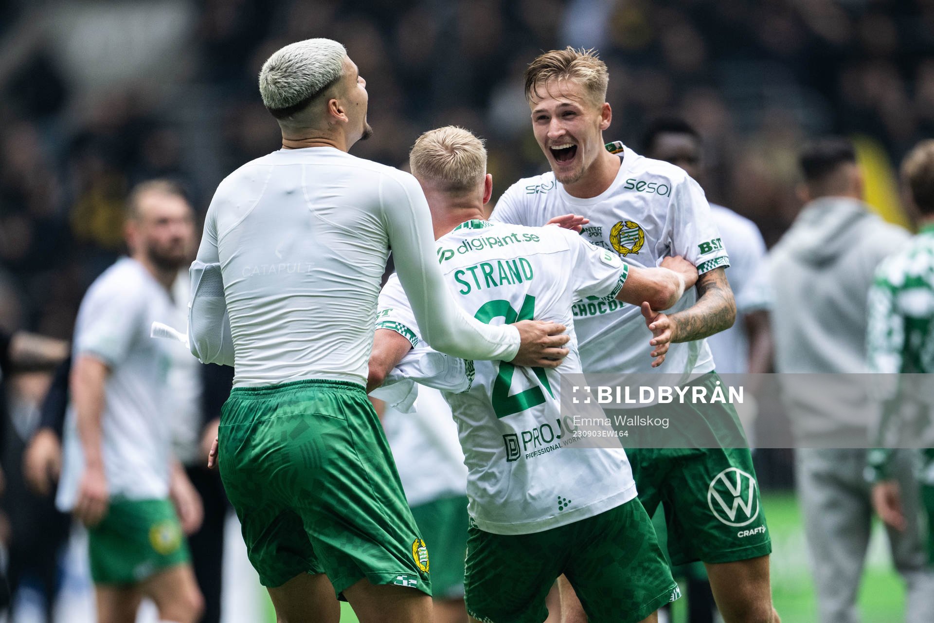 Hammarbys Edvin Kurtulus, Simon Strand och Fredrik Hammar