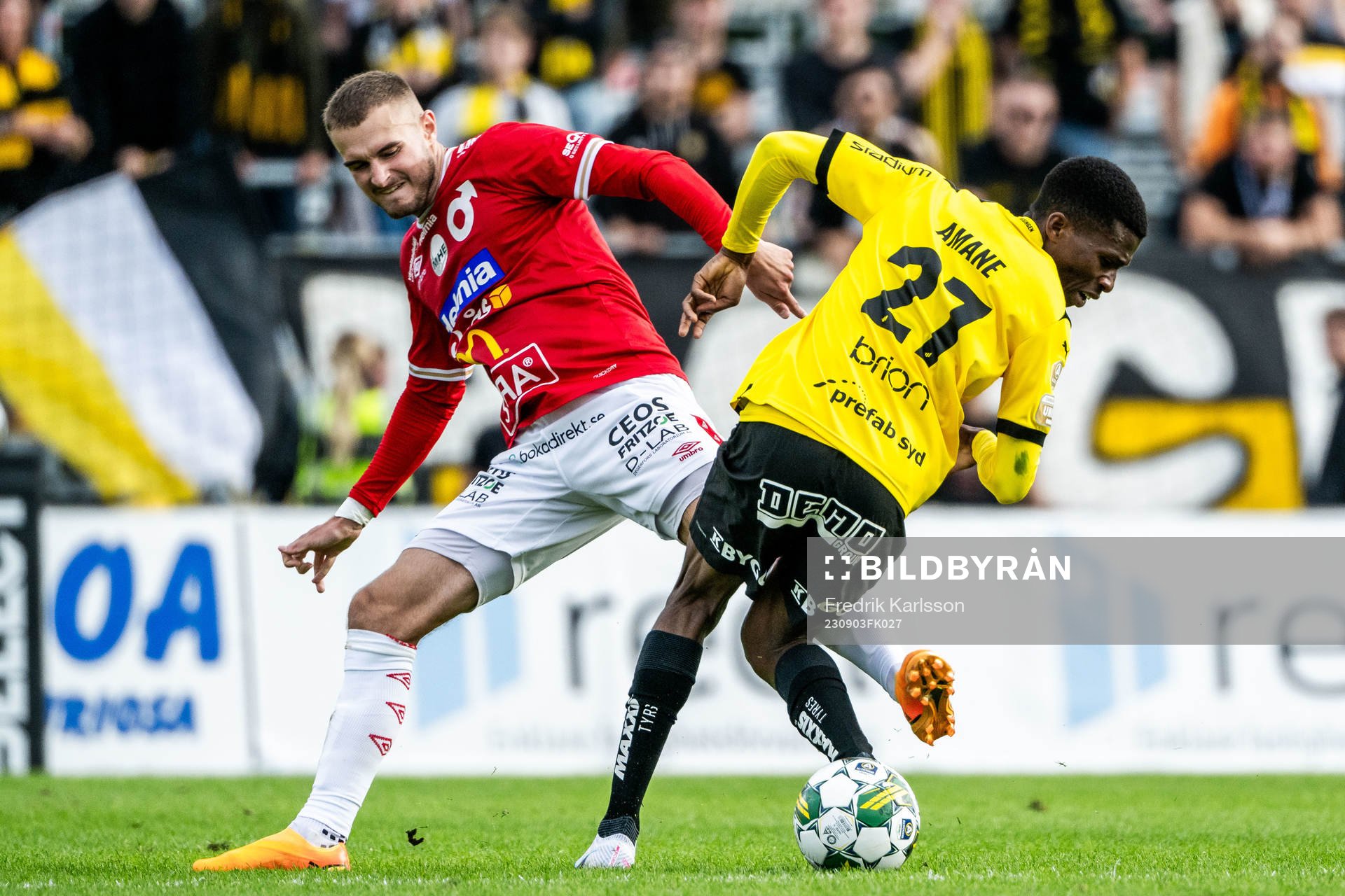 Degerfors Christos Gravius och Häckens Akoua Romeo Amane