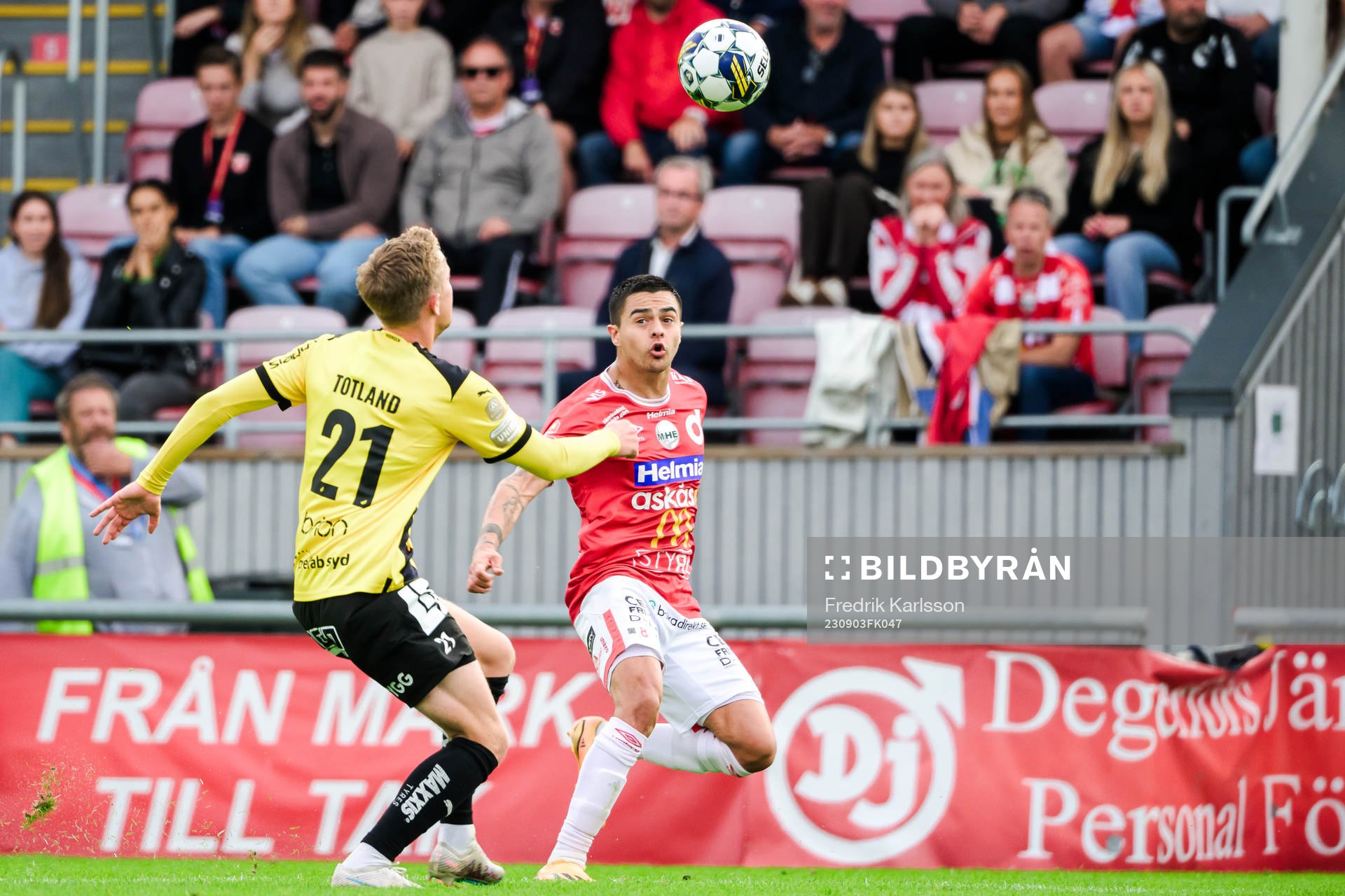 Häckens Tomas Olai Totland och Degerfors Diego De Jesus