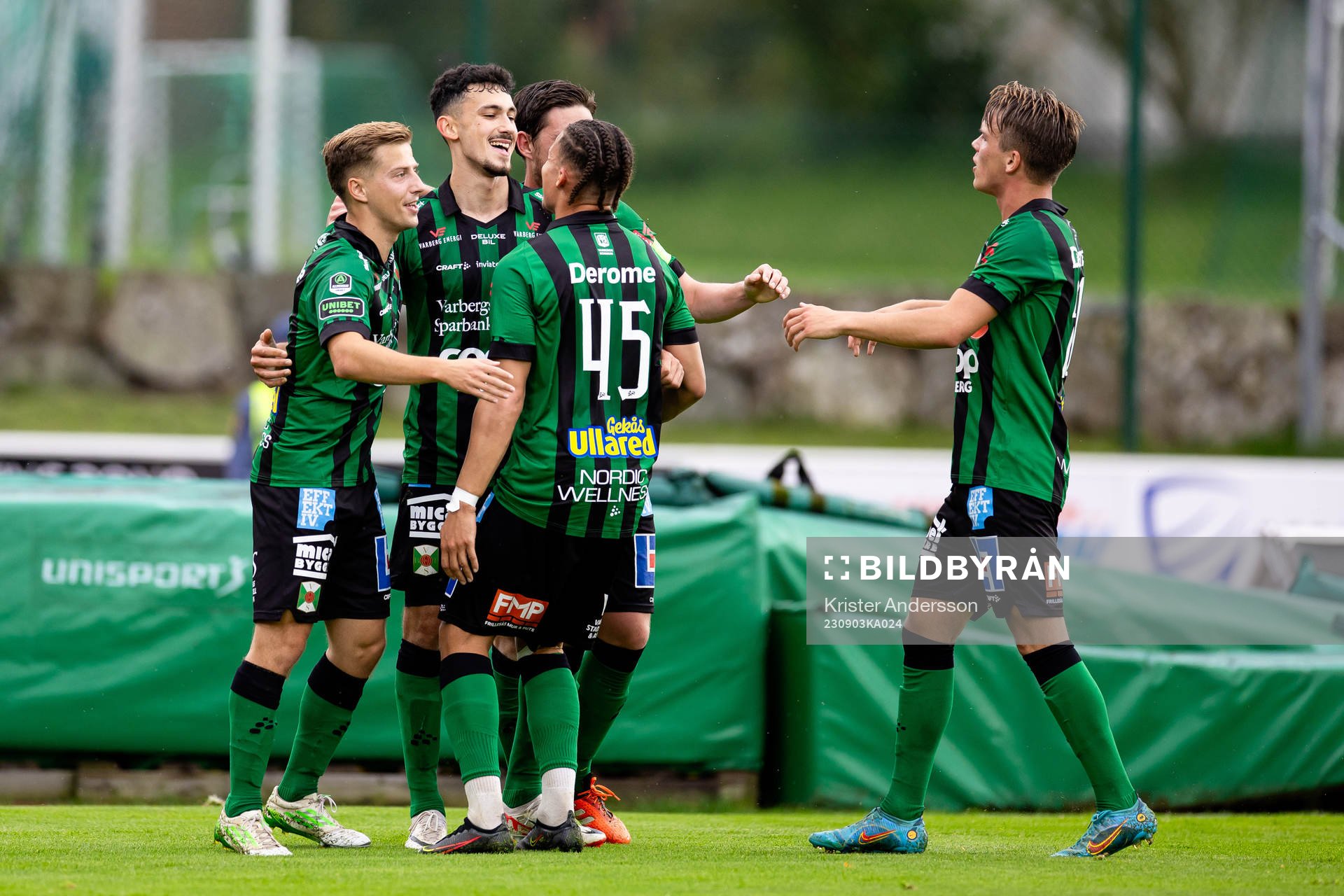 Varbergs Dion Krasniqi jublar med laget