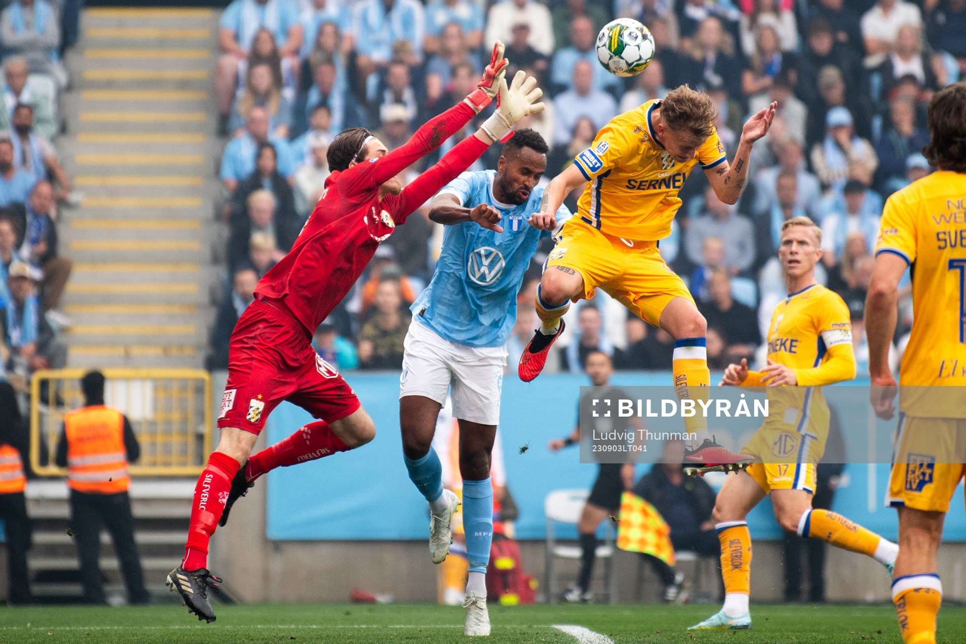 IFK Göteborgs Sebastian Hausner, och Adam Benediktsson mot
