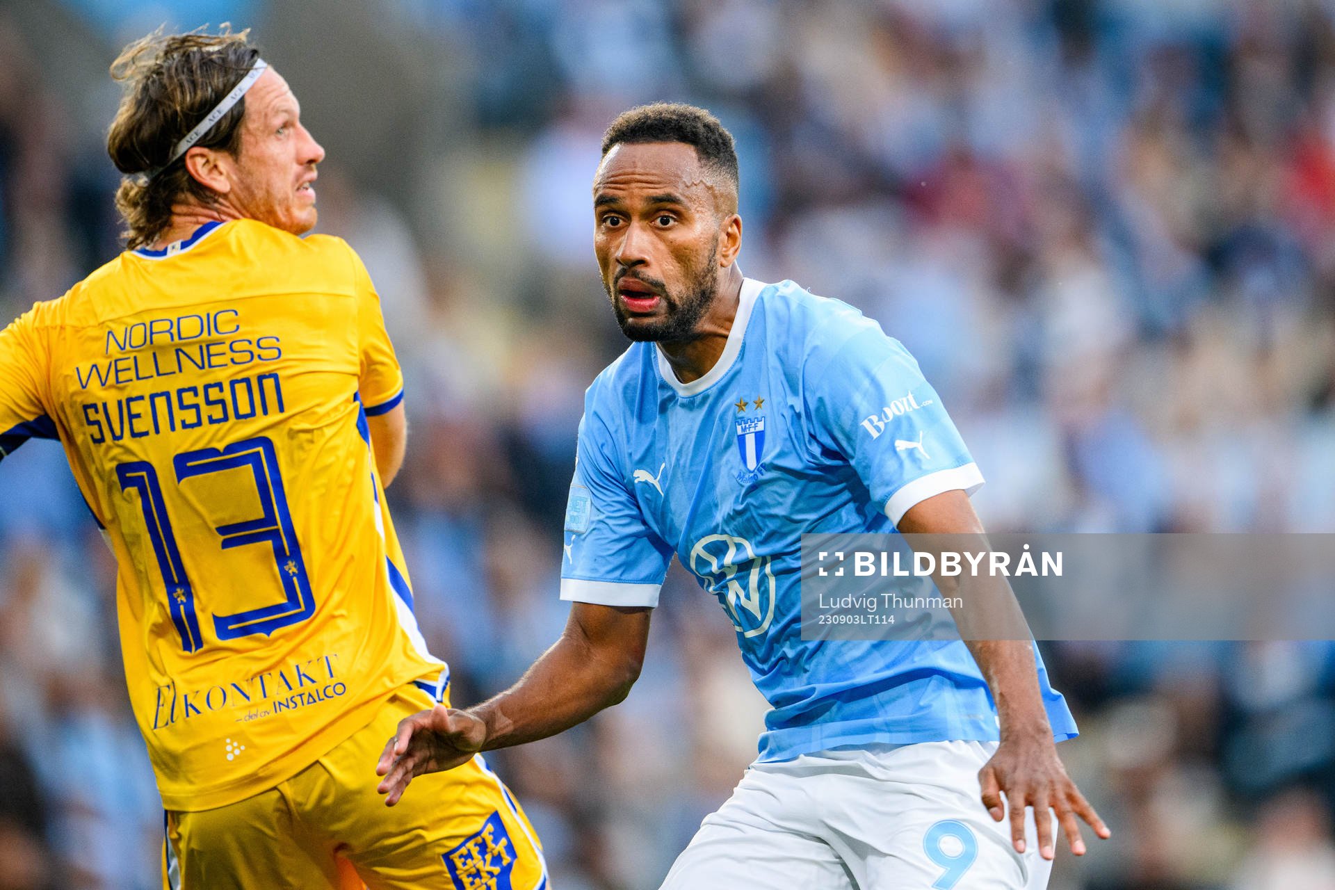 IFK Göteborgs Gustav Svensson och Malmö FFs Isaac Kiese