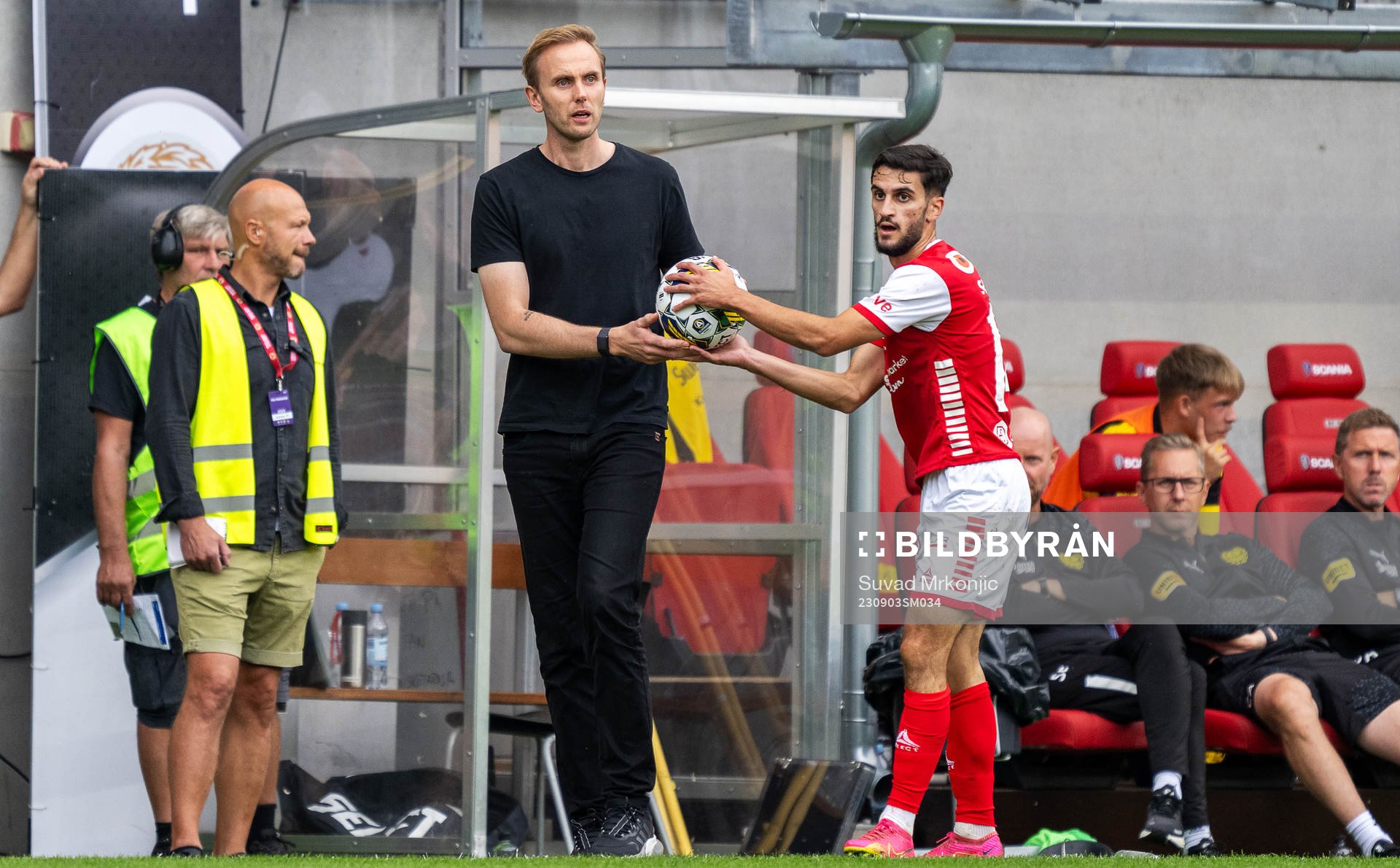 Kalmars tränare Henrik Jensen och Noah Shamoun
