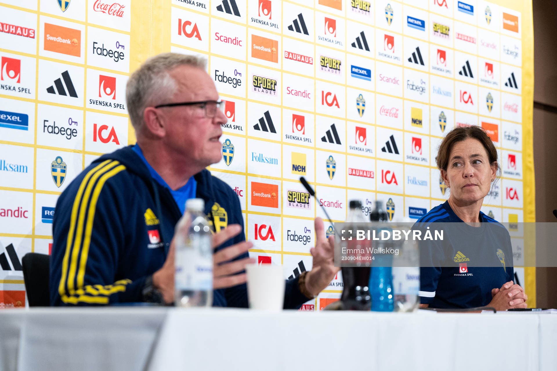 Janne Andersson, head coach and Petra Thorén, media