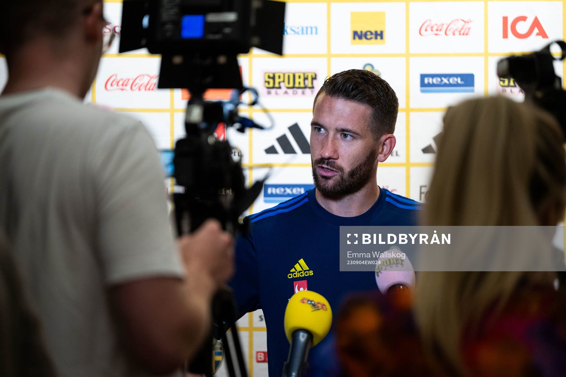 Marcus Rhondén of the Swedish national football team at a