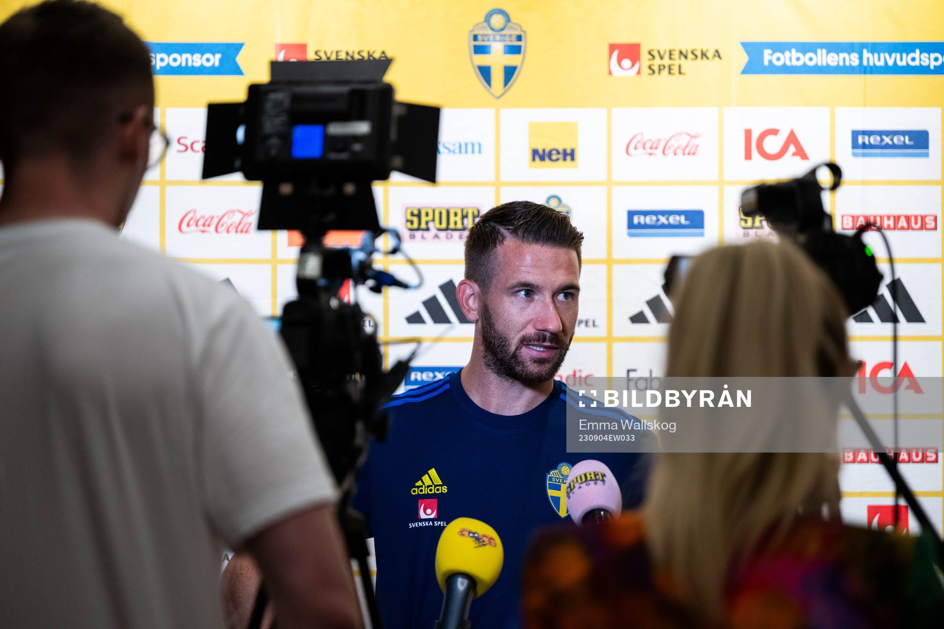 Marcus Rhondén of the Swedish national football team at a